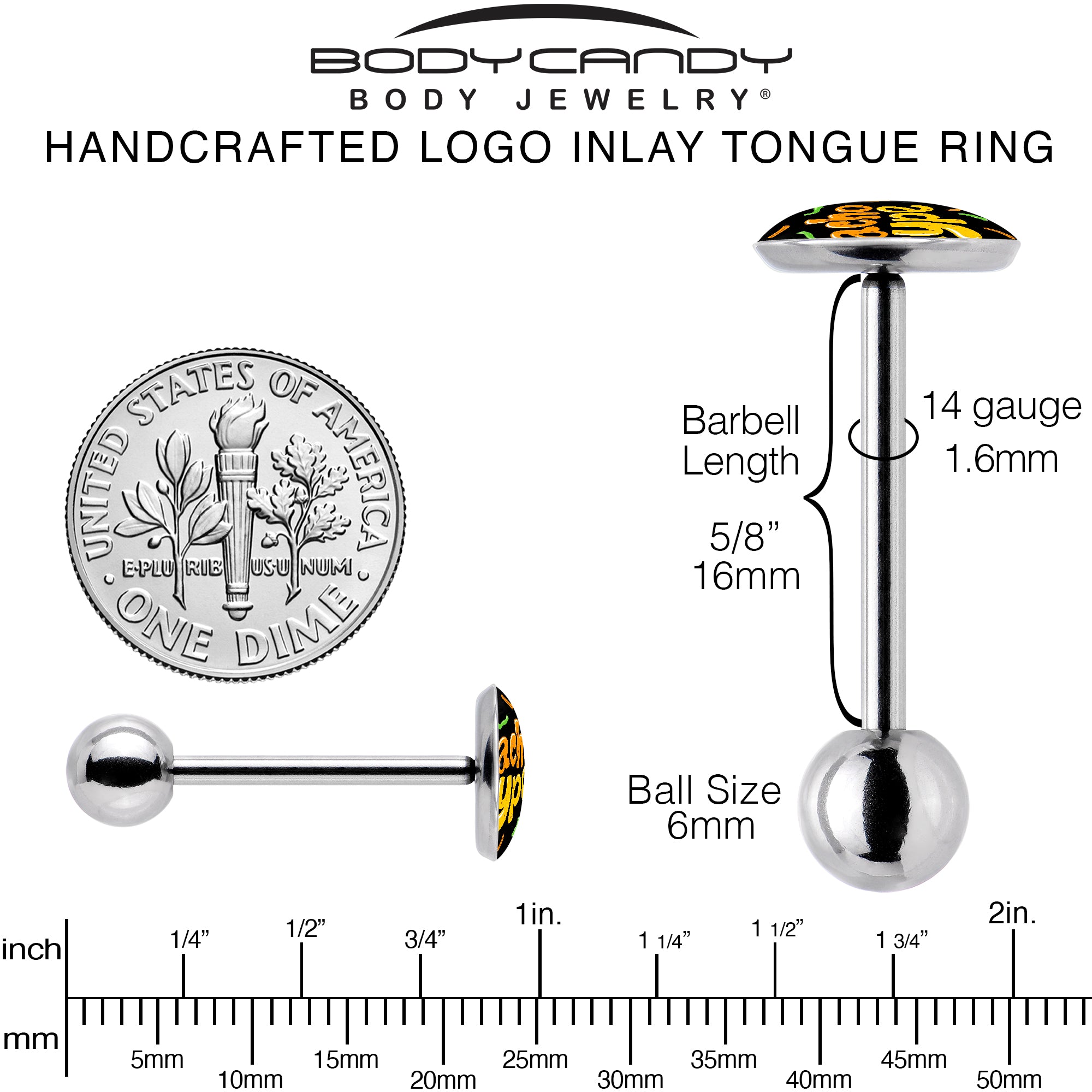 Nacho Type Barbell Tongue Jewelry by Onyx O