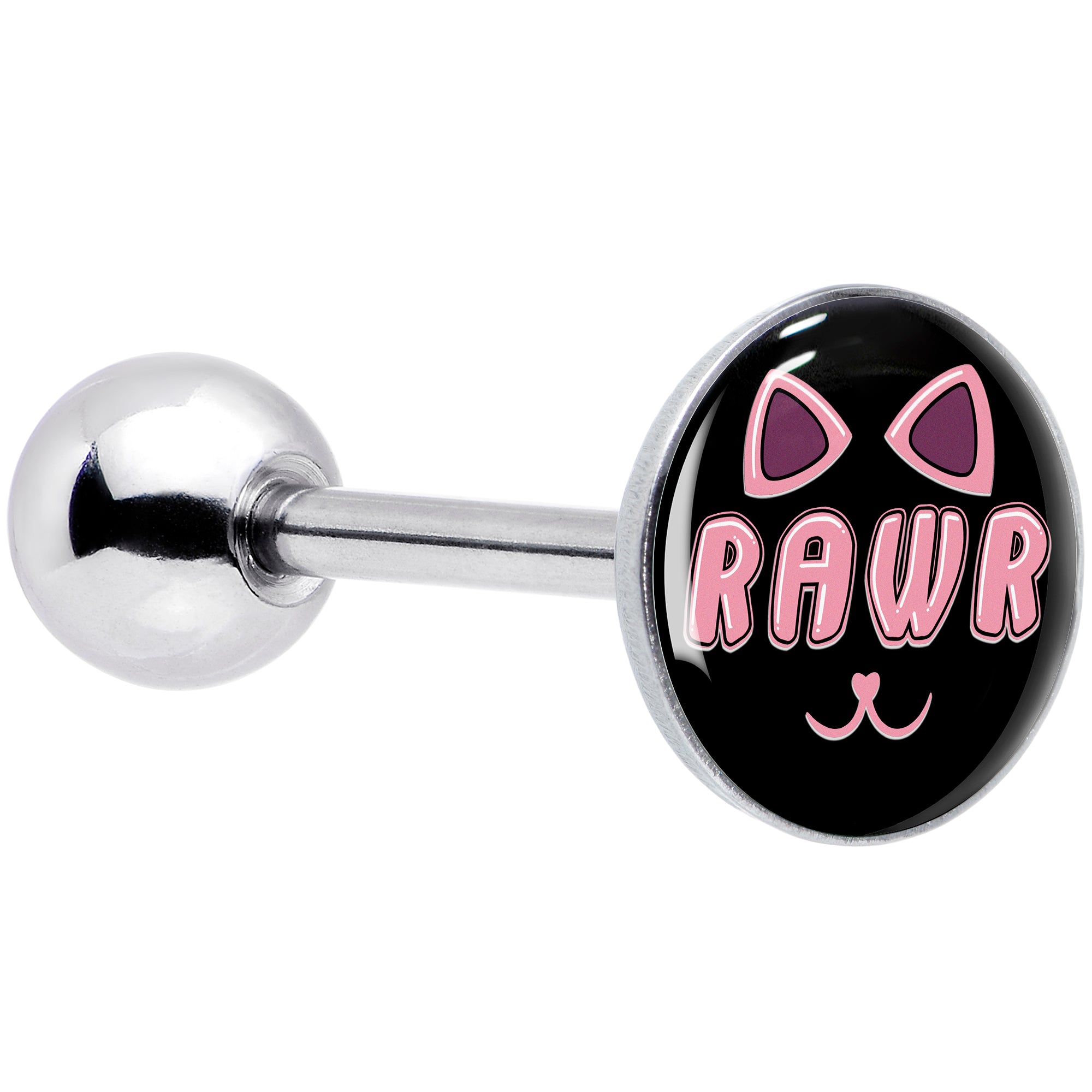 RAWR Kittly Cat Barbell Tongue Ring by Onyx O
