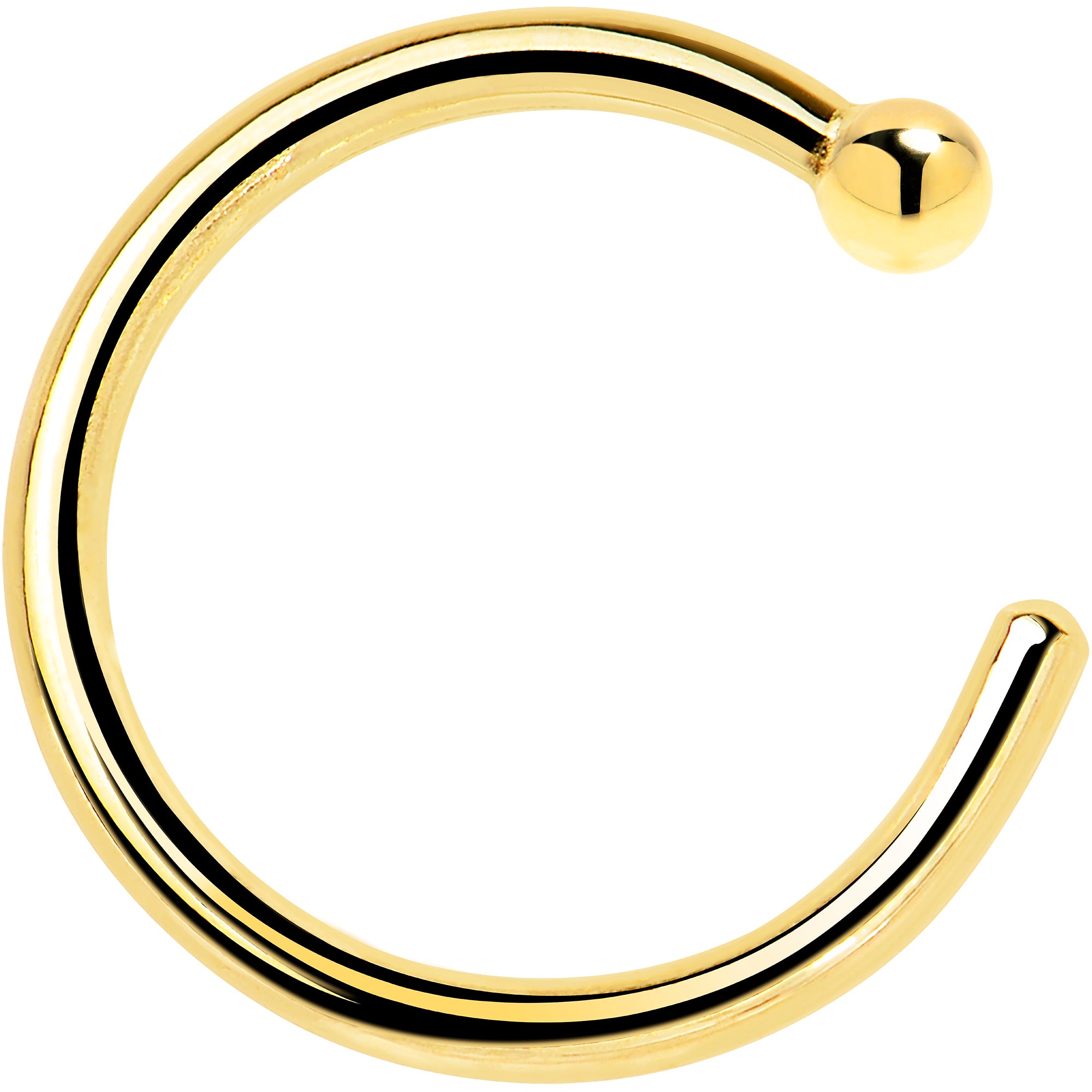 18G 5/16 Solid 14K Yellow Gold Nose Hoop