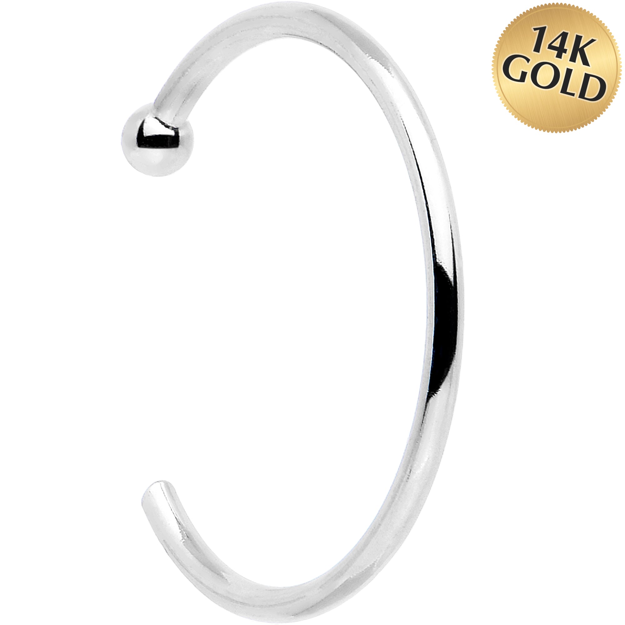 20G 5/16 Solid 14K White Gold Nose Hoop