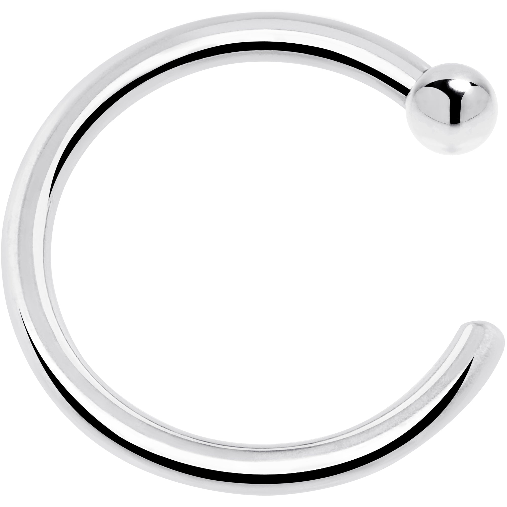 20G 1/4 14k Solid White Gold Nose Hoop
