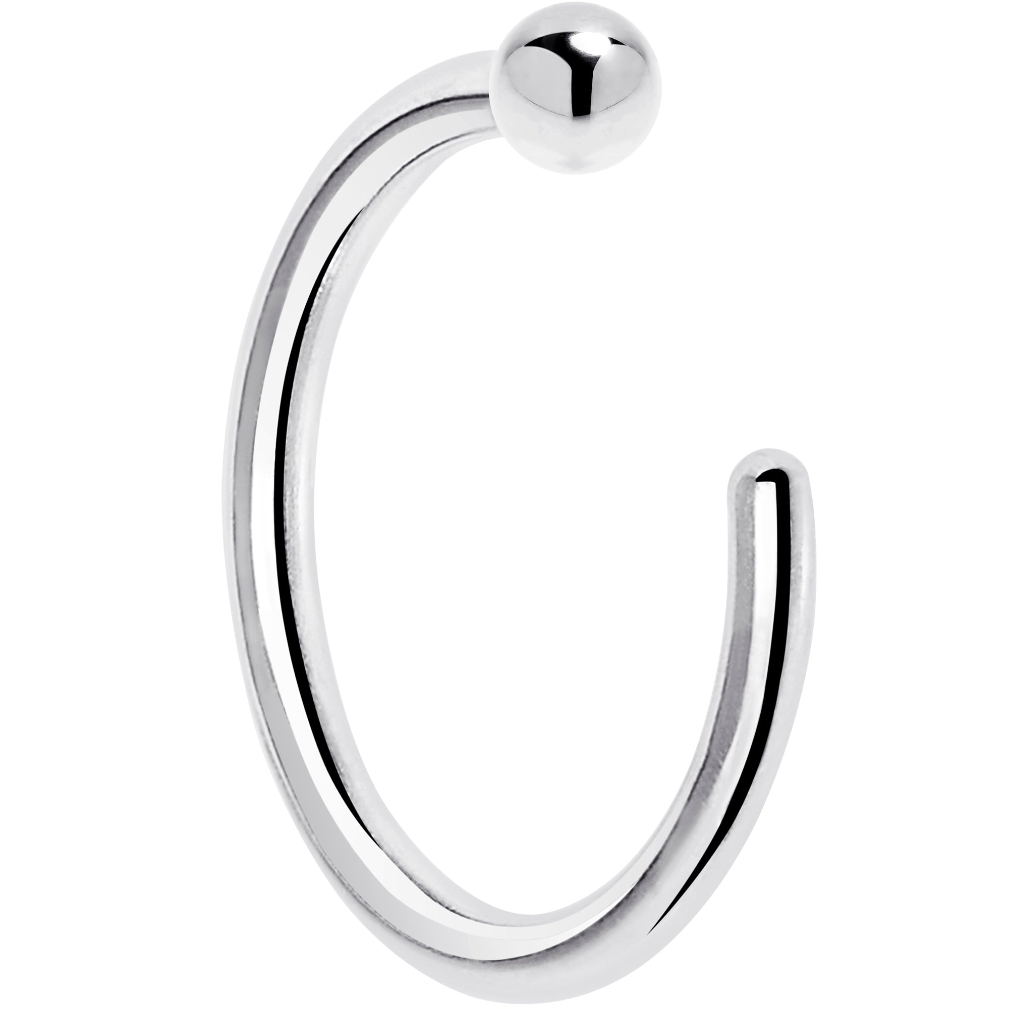 20G 1/4 14k Solid White Gold Nose Hoop