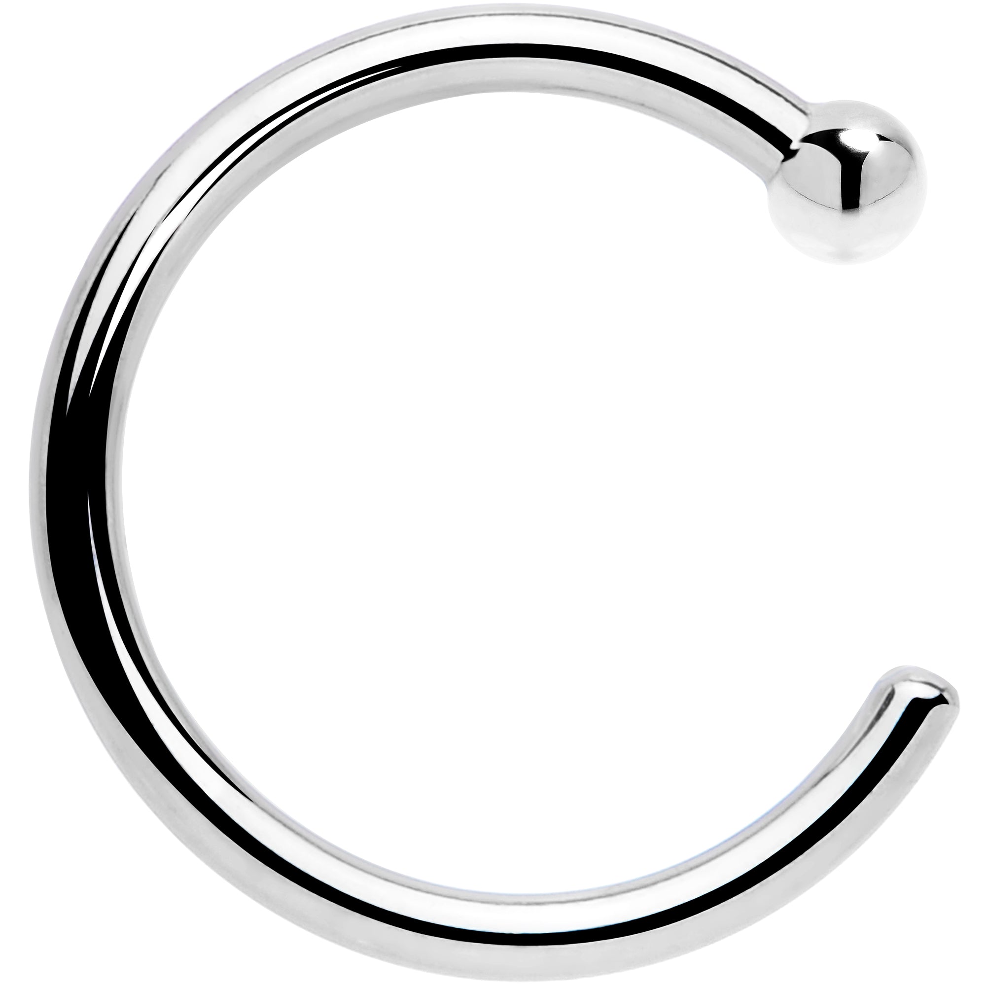 20G 1/4 14k Solid White Gold Nose Hoop