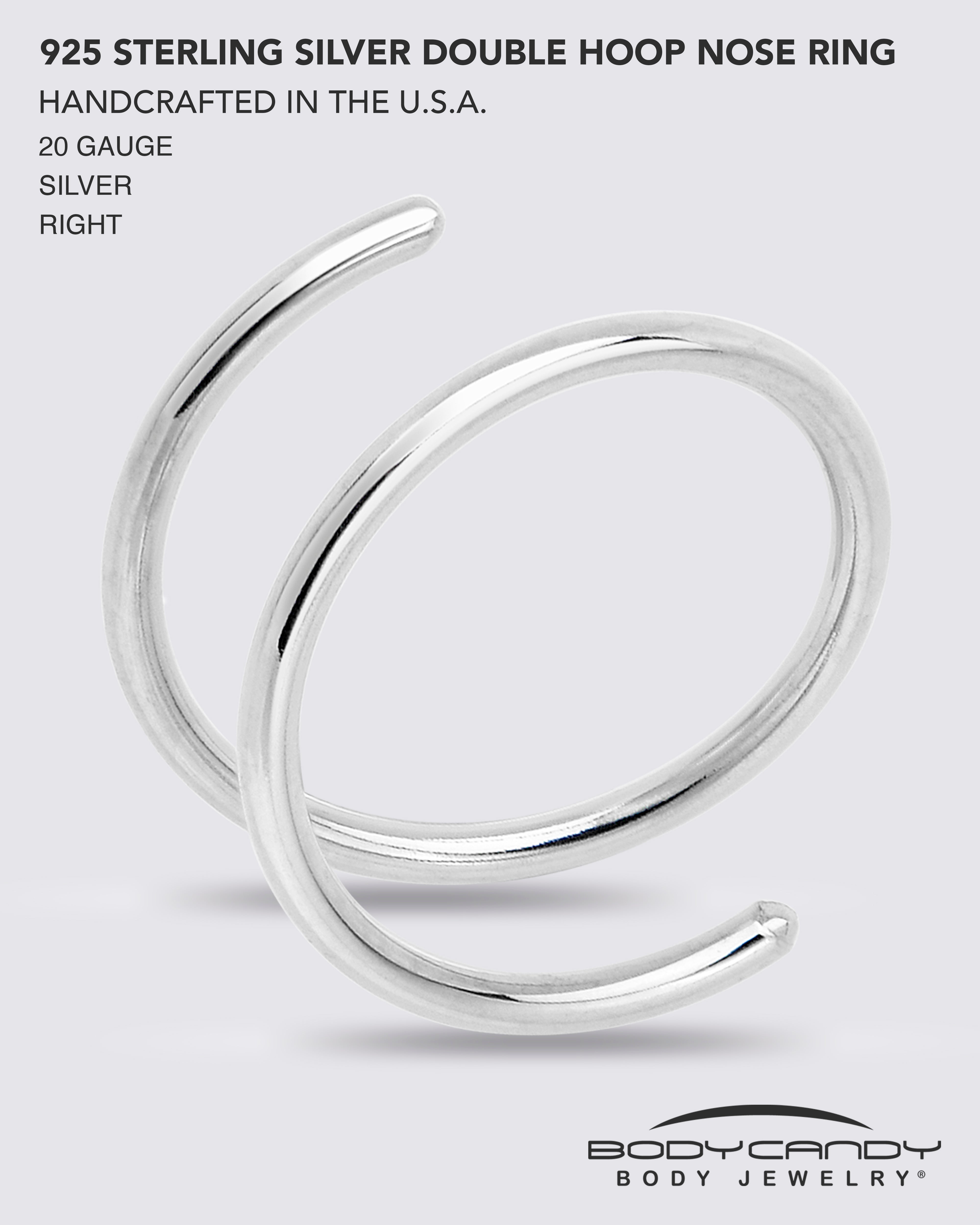 Spiral Nose Rings Double Hoop 20G