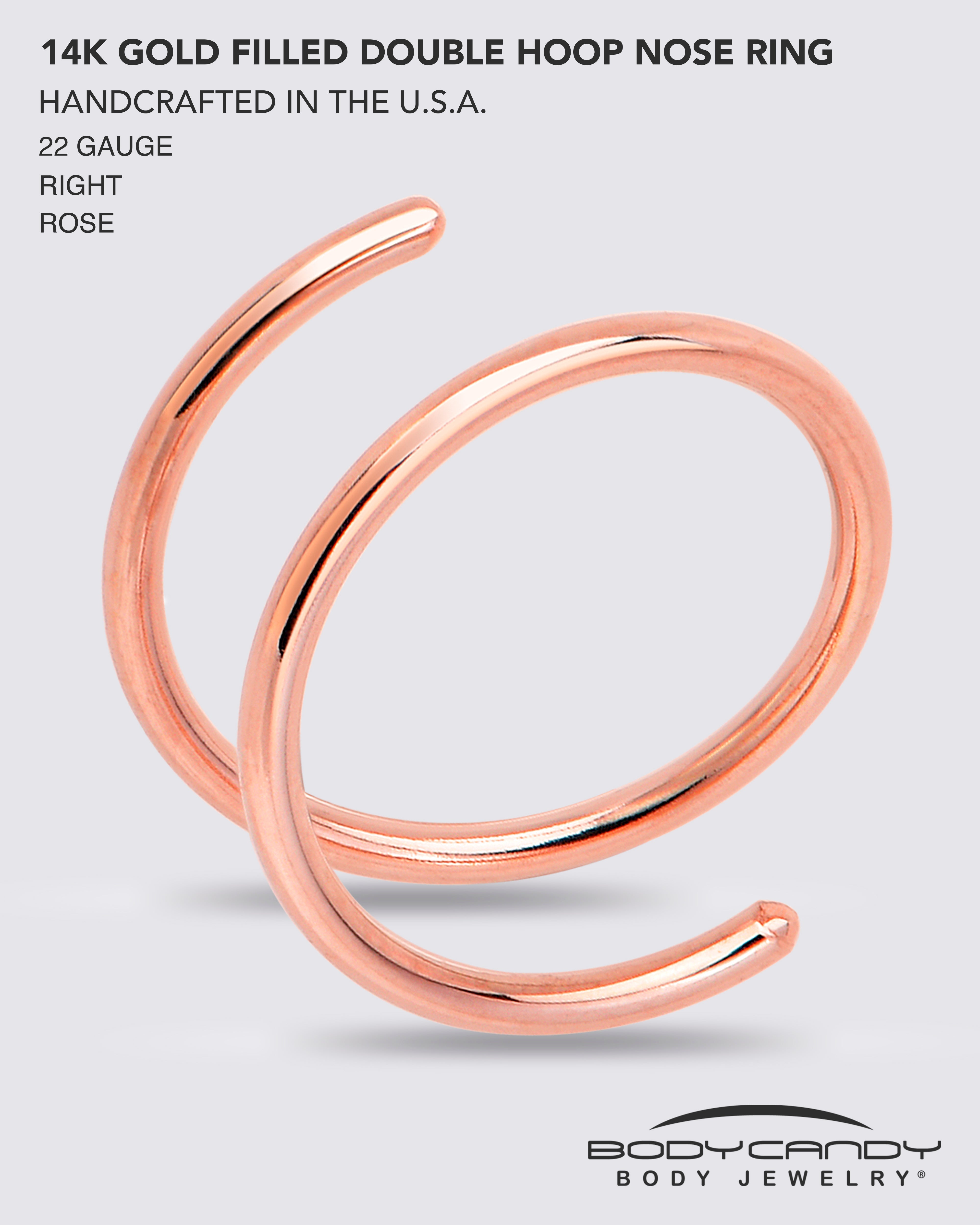 Spiral Nose Rings Double Hoop 20G