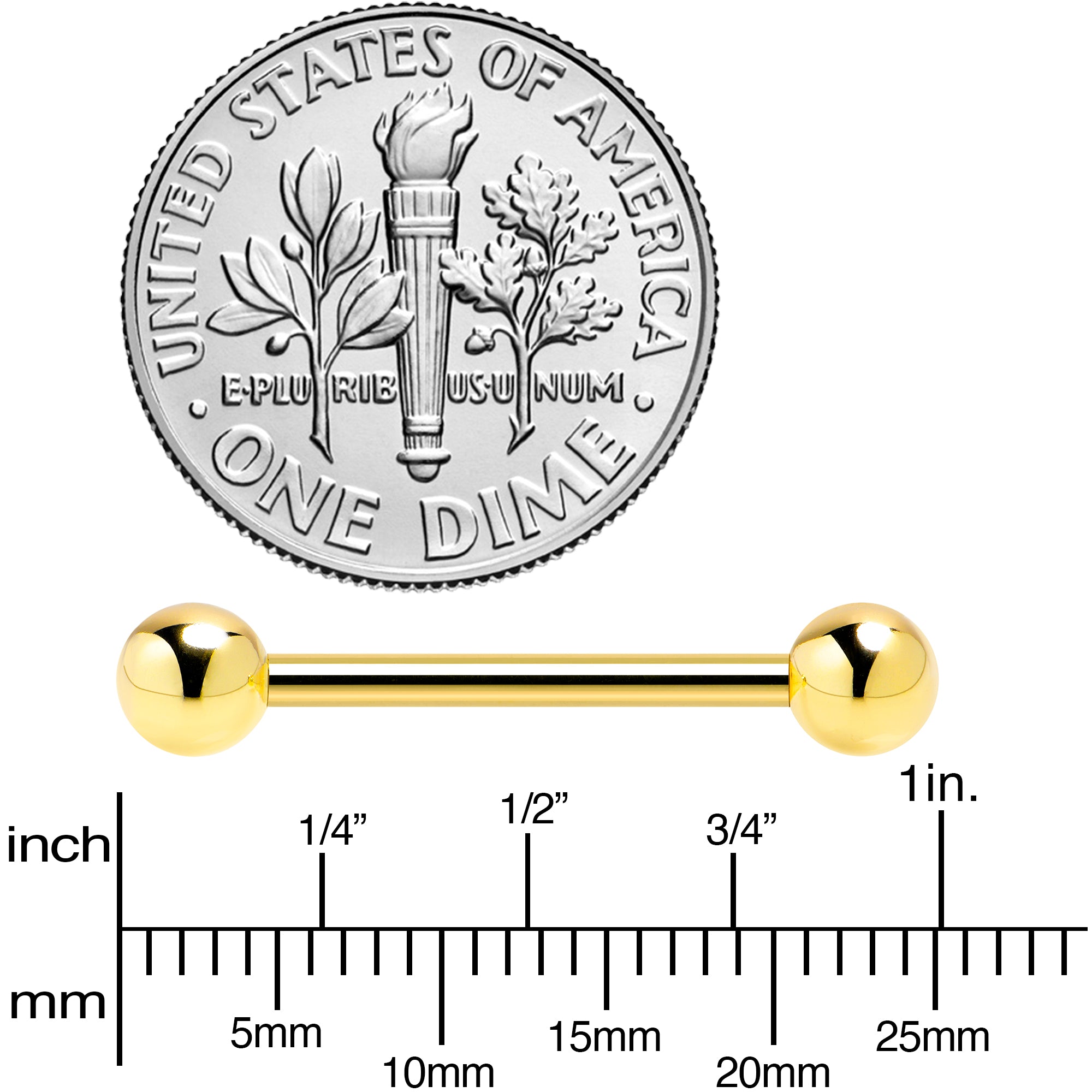 Premium 14k gold body jewelry for tongue