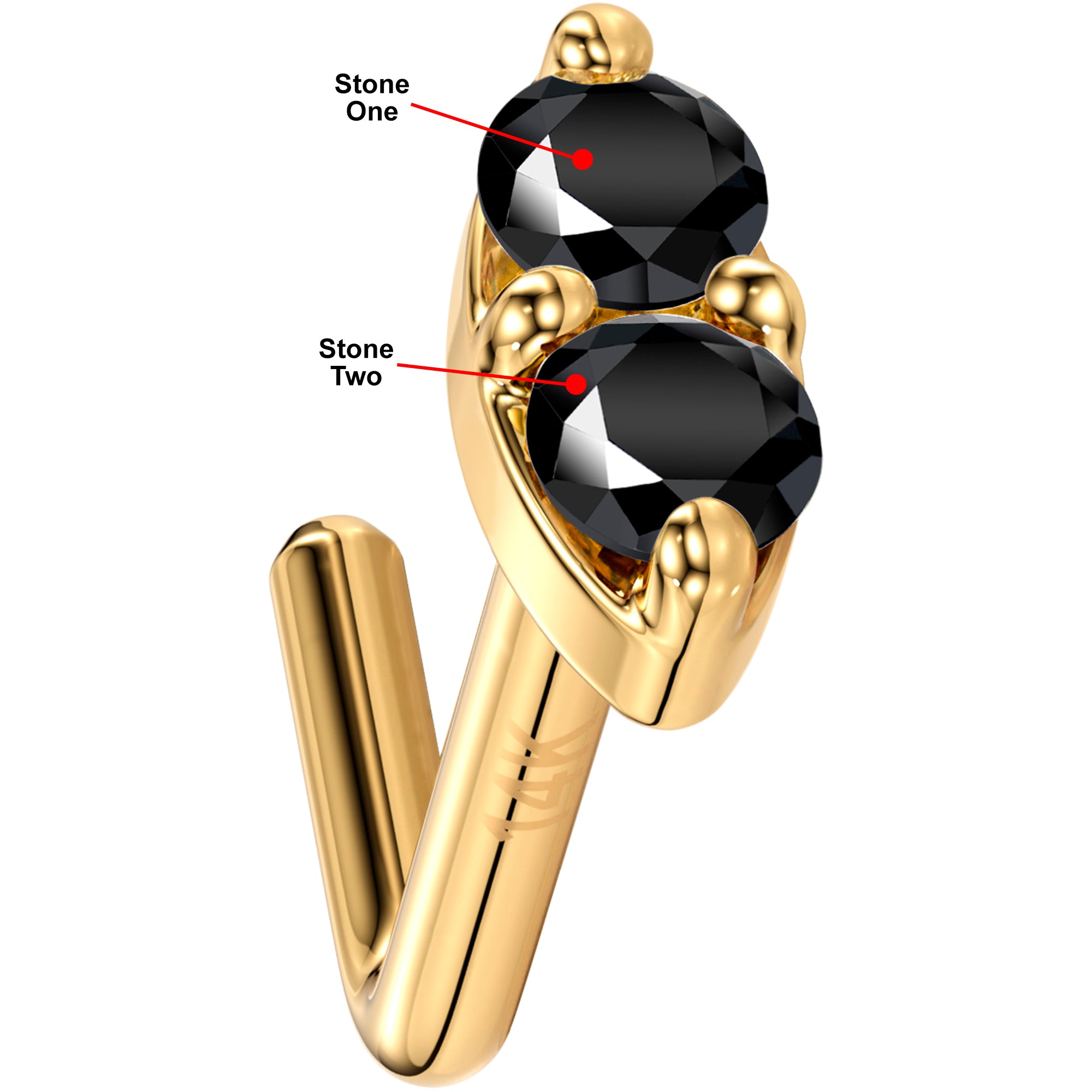 14K Gold Nose Ring with Customizable Marquise