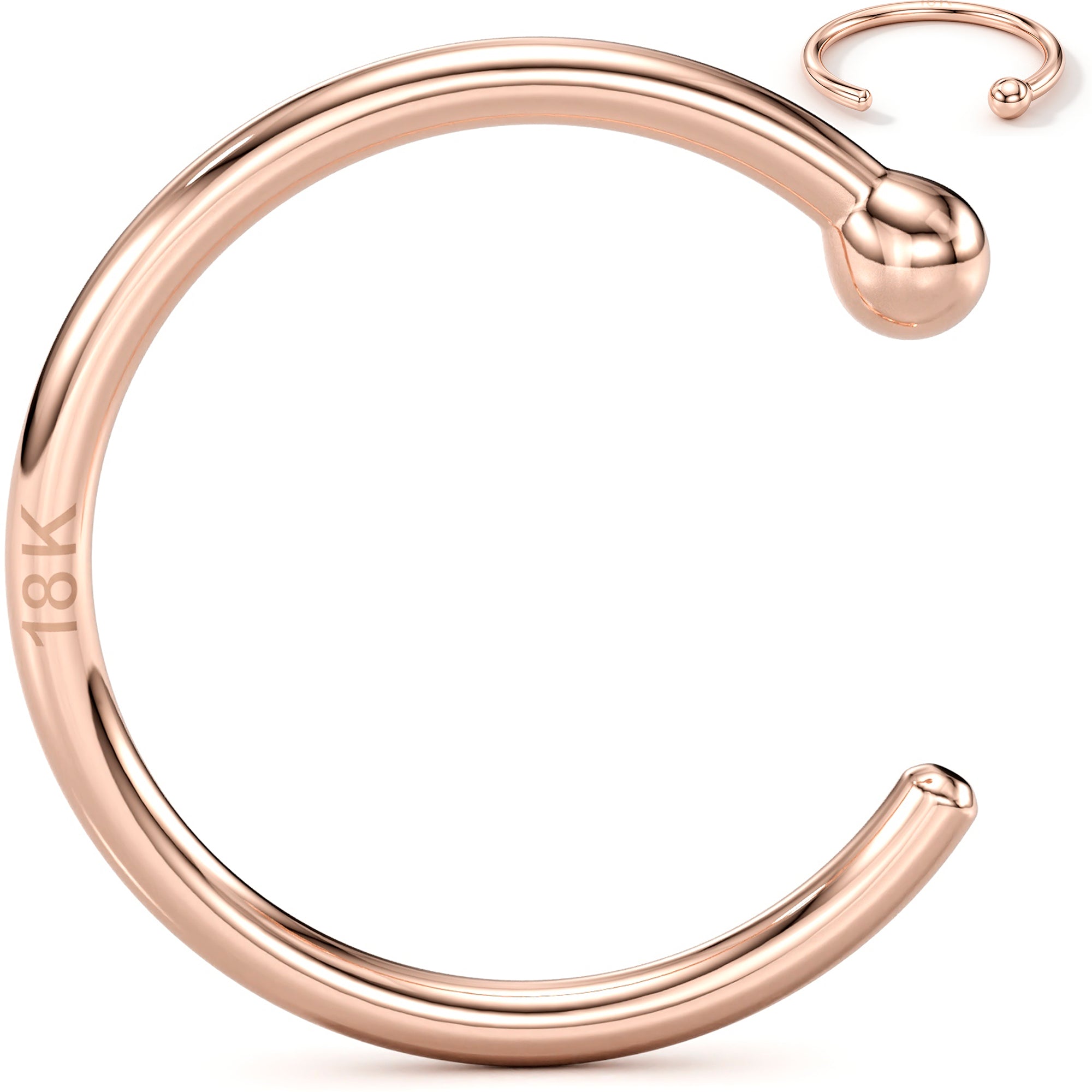 20 gauge 18KT rose gold nose ring