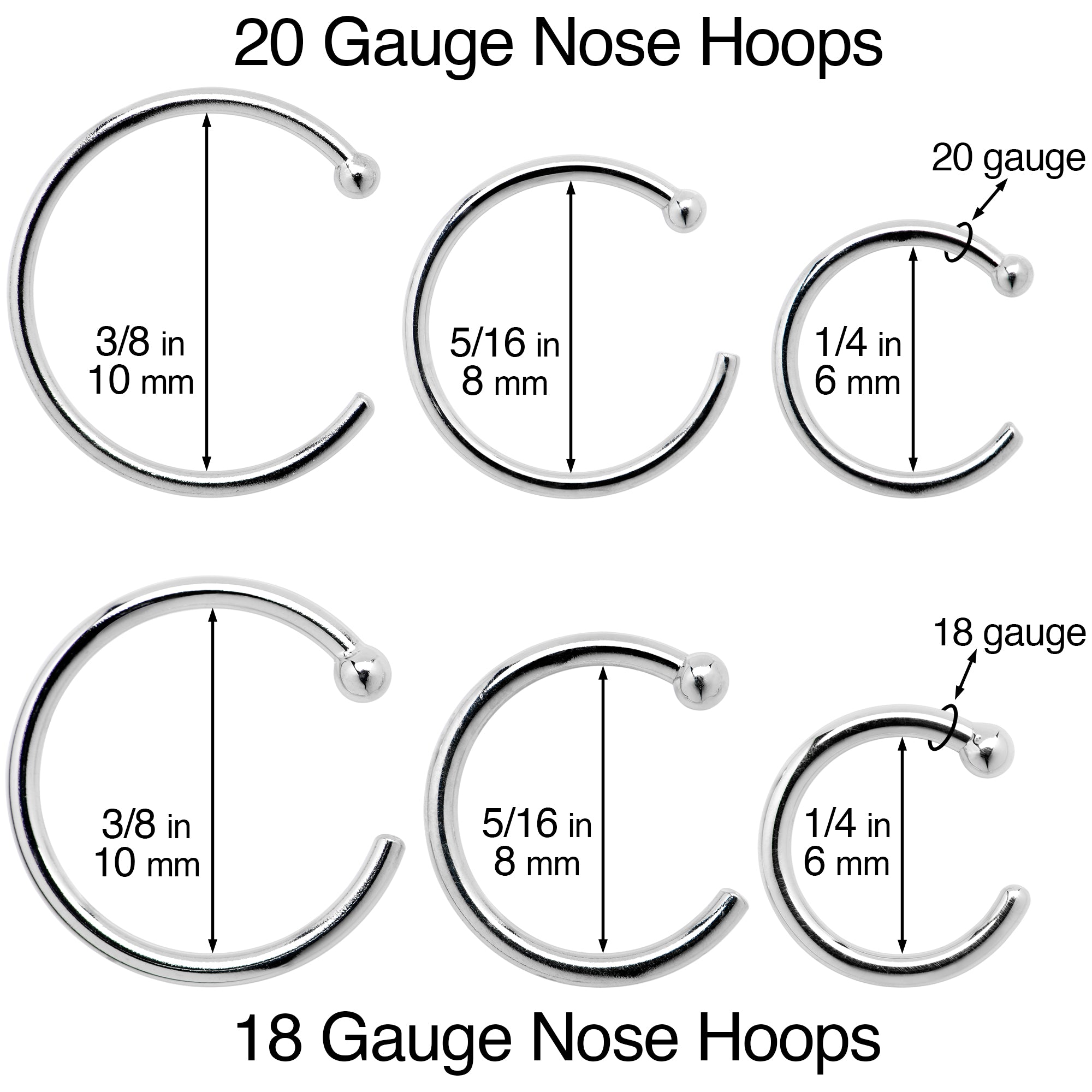 18KT rose gold nose ring nose hoop piercing