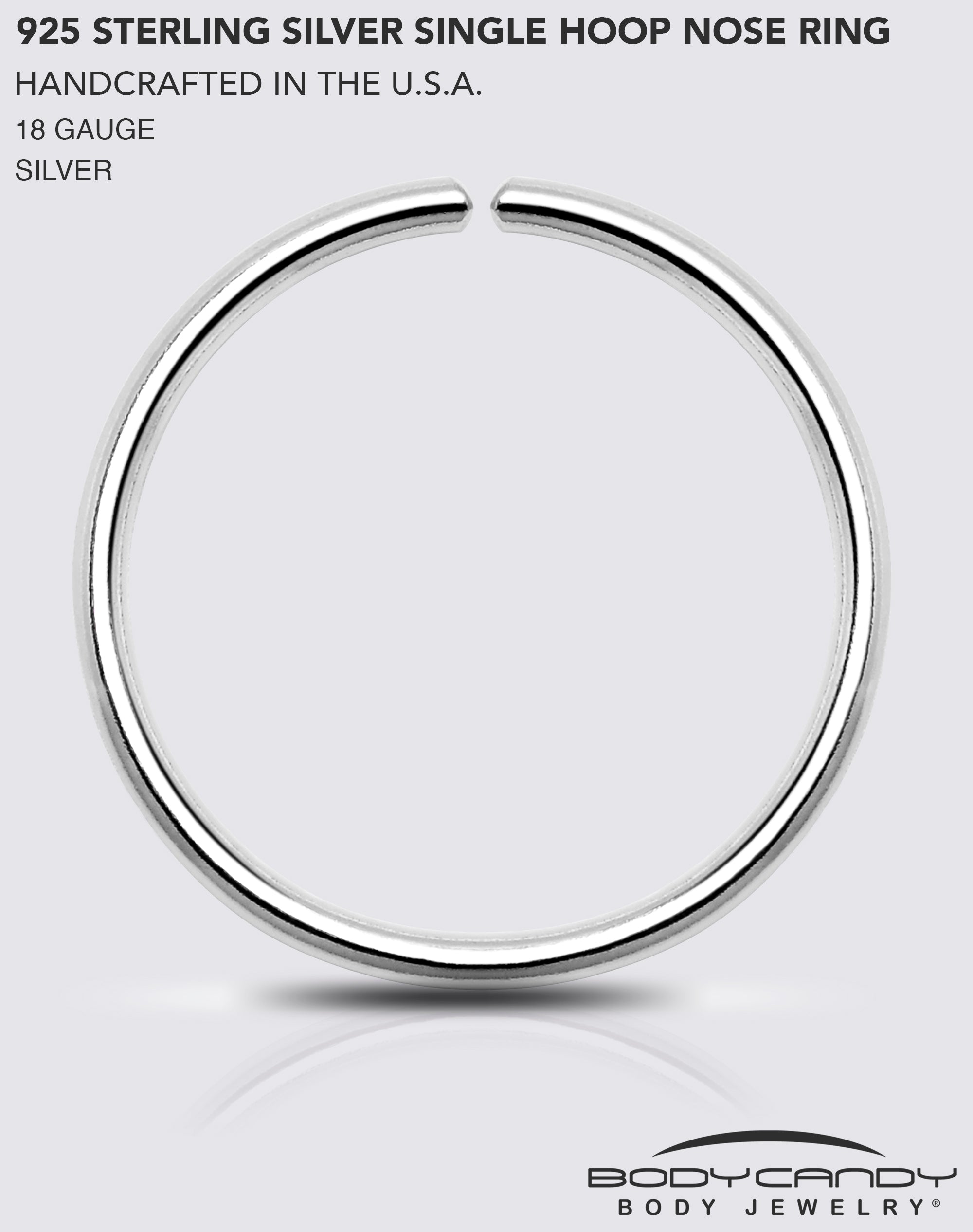 Single Hoop Nose 925 Sterling Silver Nose Hoop Ring