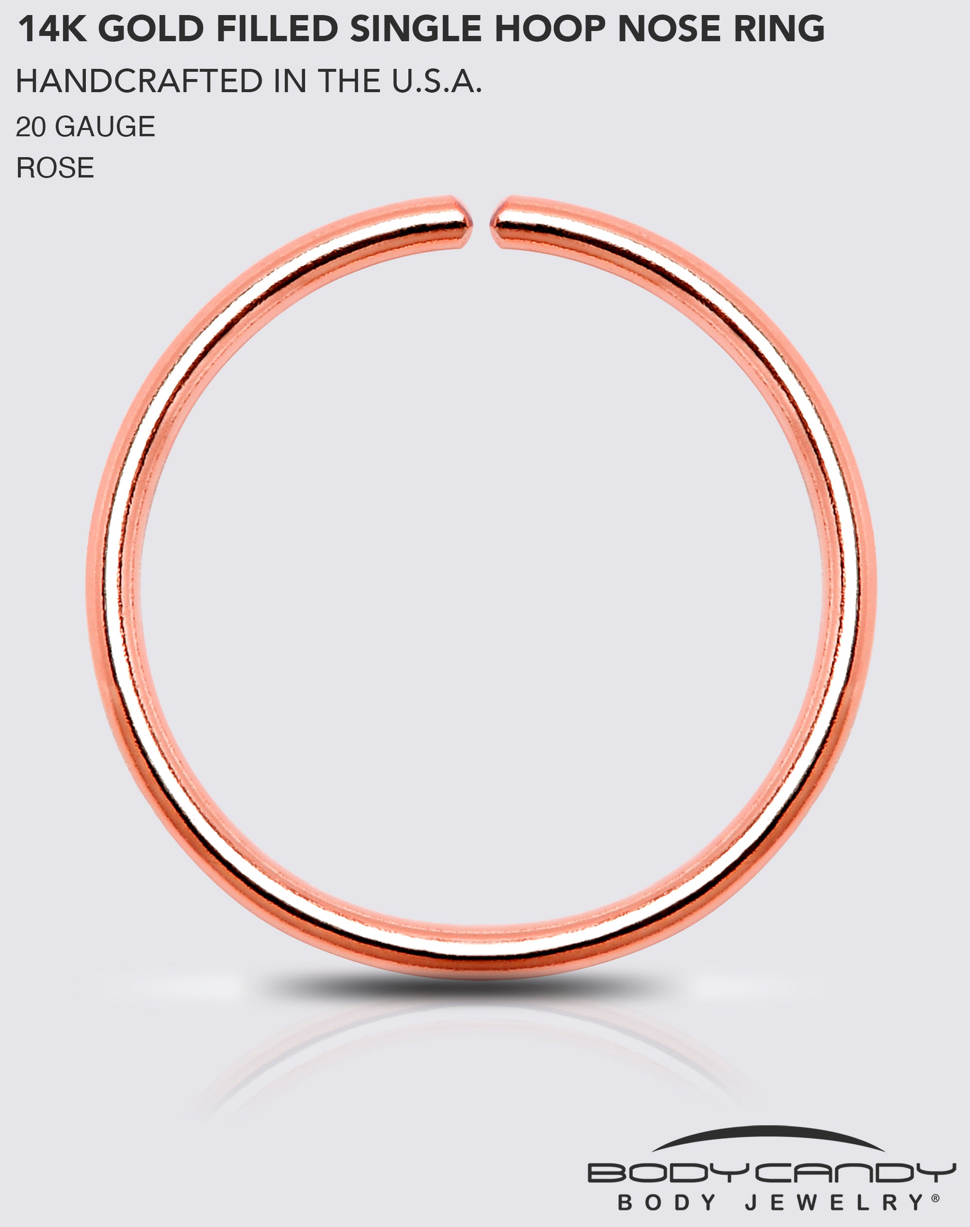 Single Hoop Nose 14k Rose Gold Filled Nose Hoop Ring