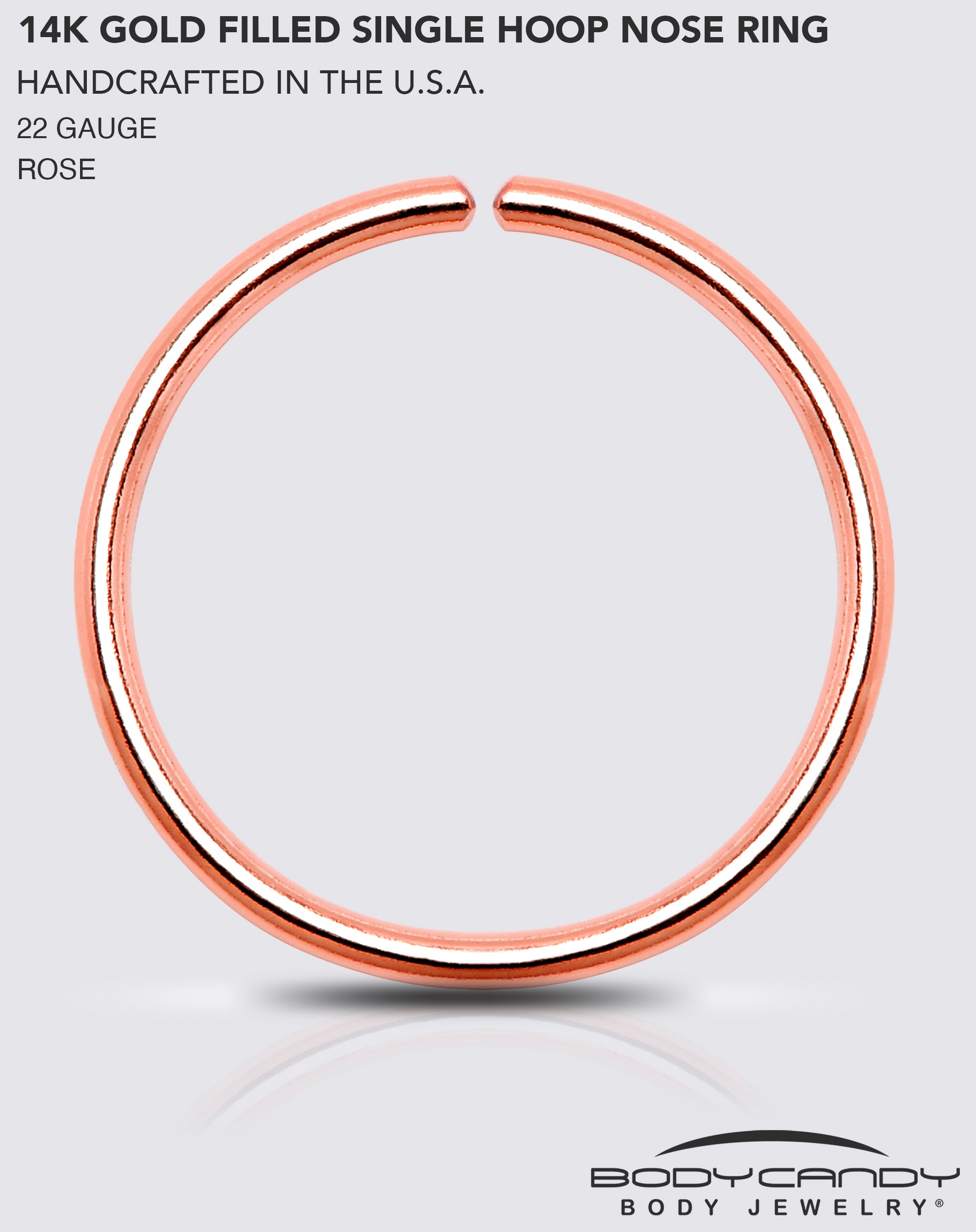 Single Hoop Nose 14k Rose Gold Filled Nose Hoop Ring