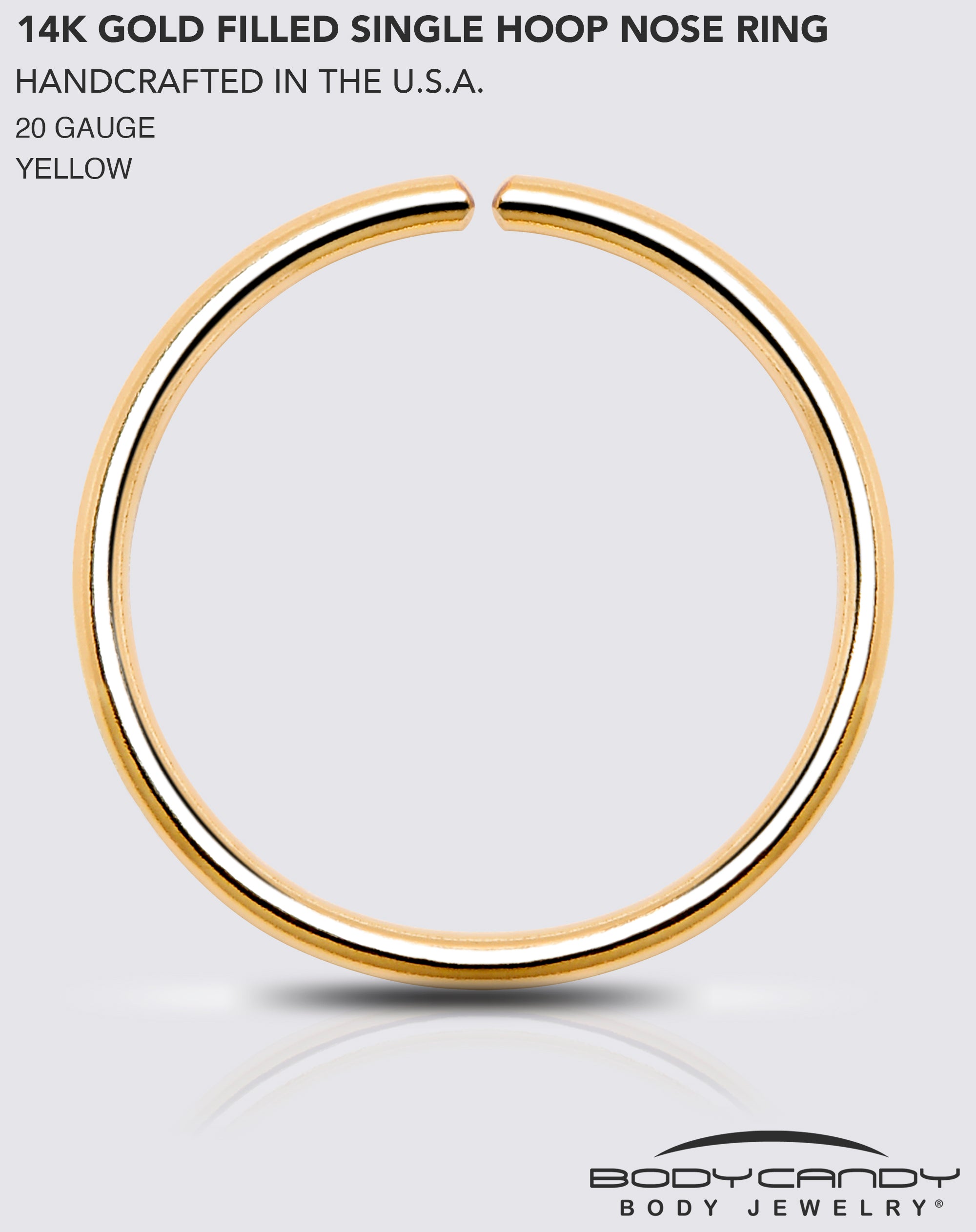 Single Hoop Nose 14k Yellow Gold Filled Nose Hoop Ring