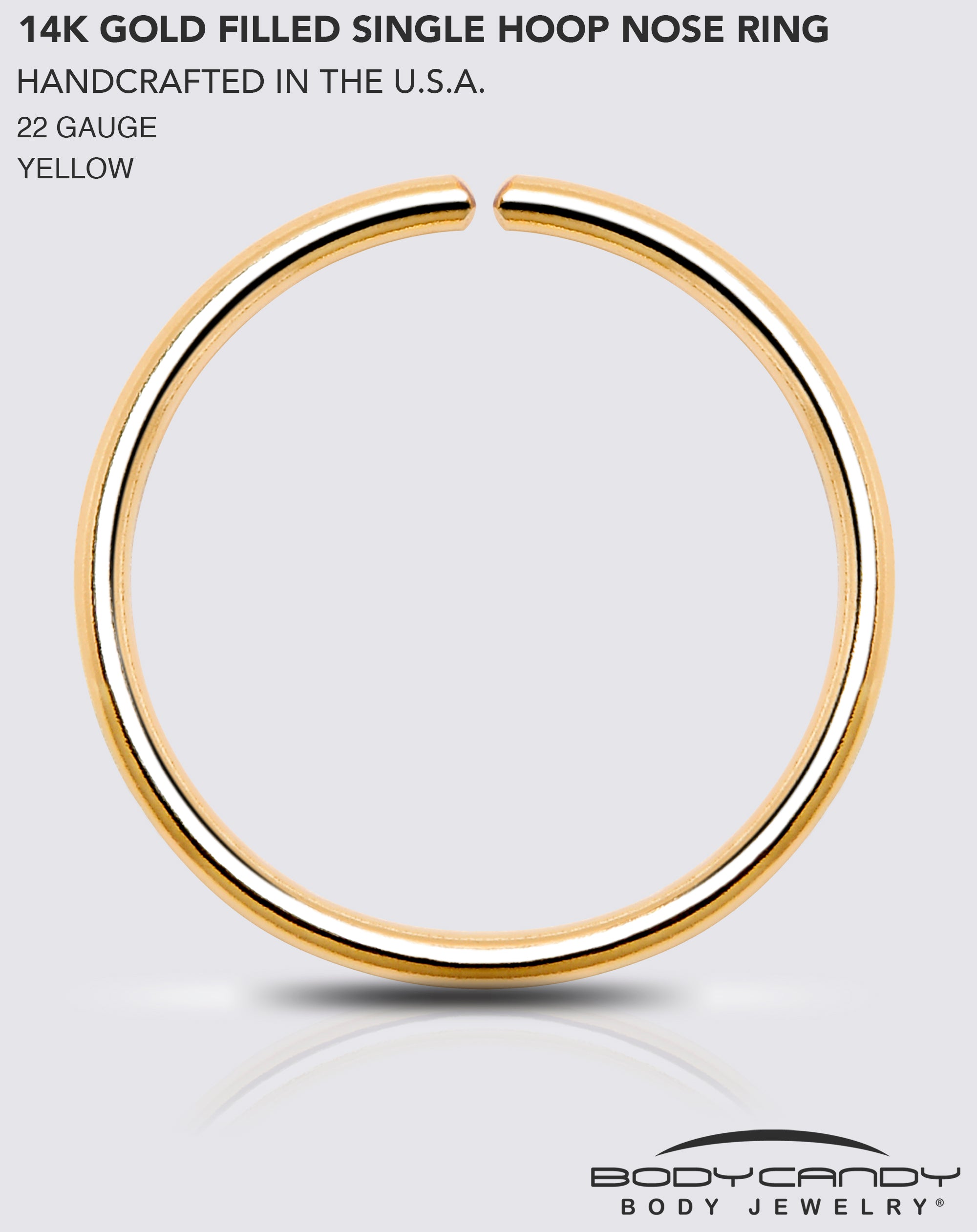 Single Hoop Nose 14k Yellow Gold Filled Nose Hoop Ring