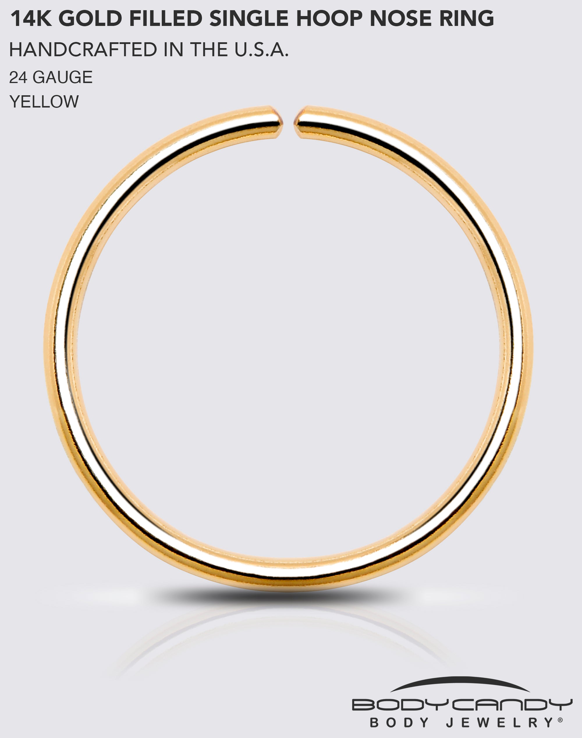 Single Hoop Nose 14k Yellow Gold Filled Nose Hoop Ring