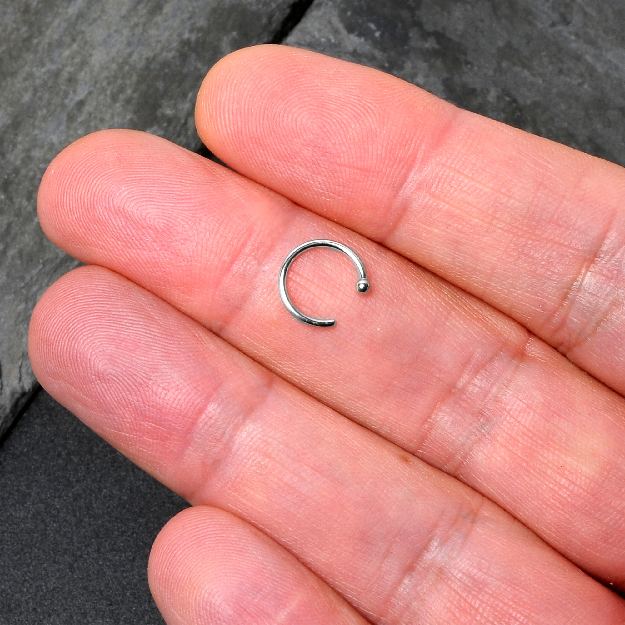 20G 5/16 Solid 14K White Gold Nose Hoop