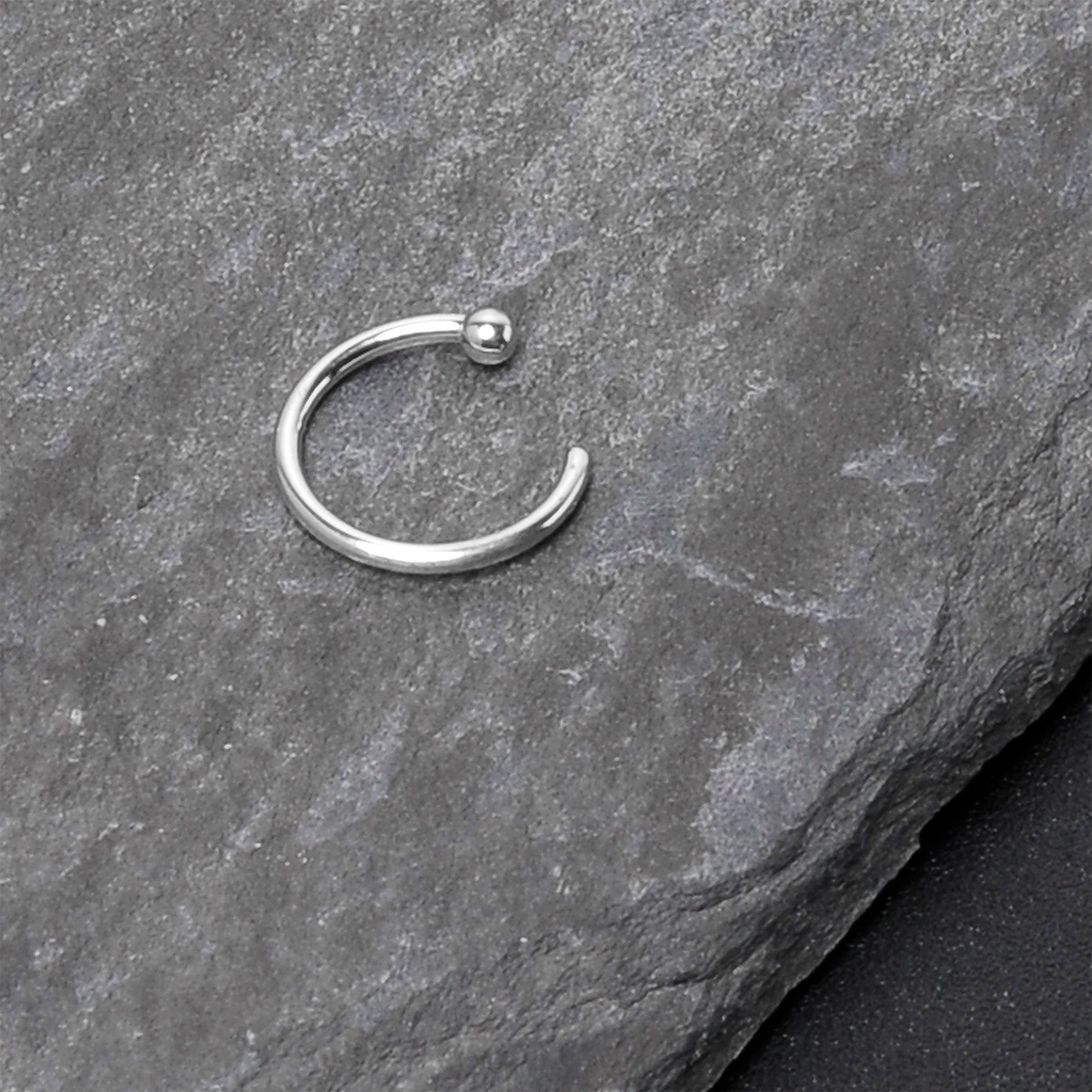 20G 5/16 Solid 14K White Gold Nose Hoop