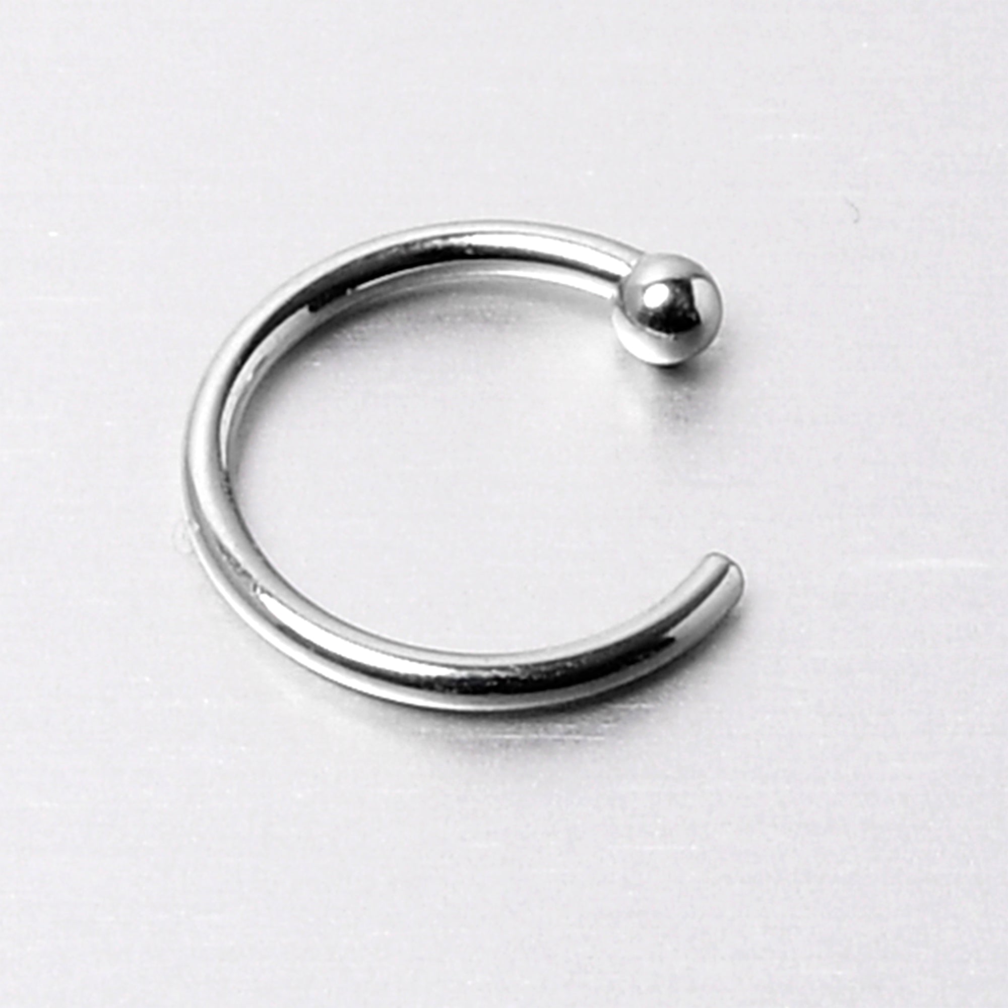 20G 5/16 Solid 14K White Gold Nose Hoop