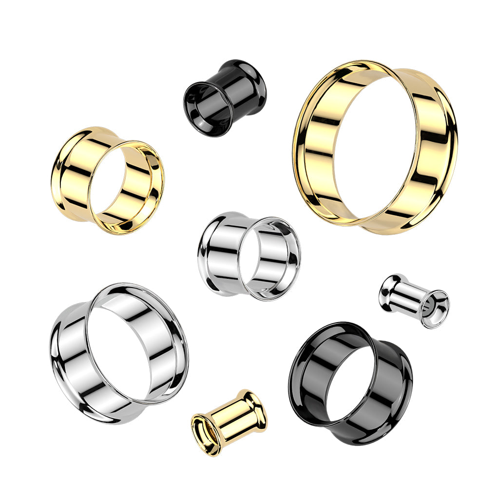 Implant Grade Titanium Double Flare Flesh Tunnel Plug Set 5mm to 25mm