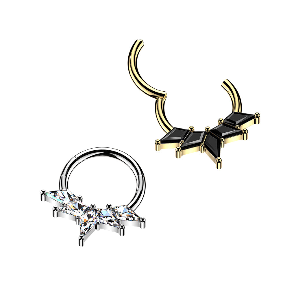 CZ Implant Grade Titanium Segment Ring Hypoallergenic