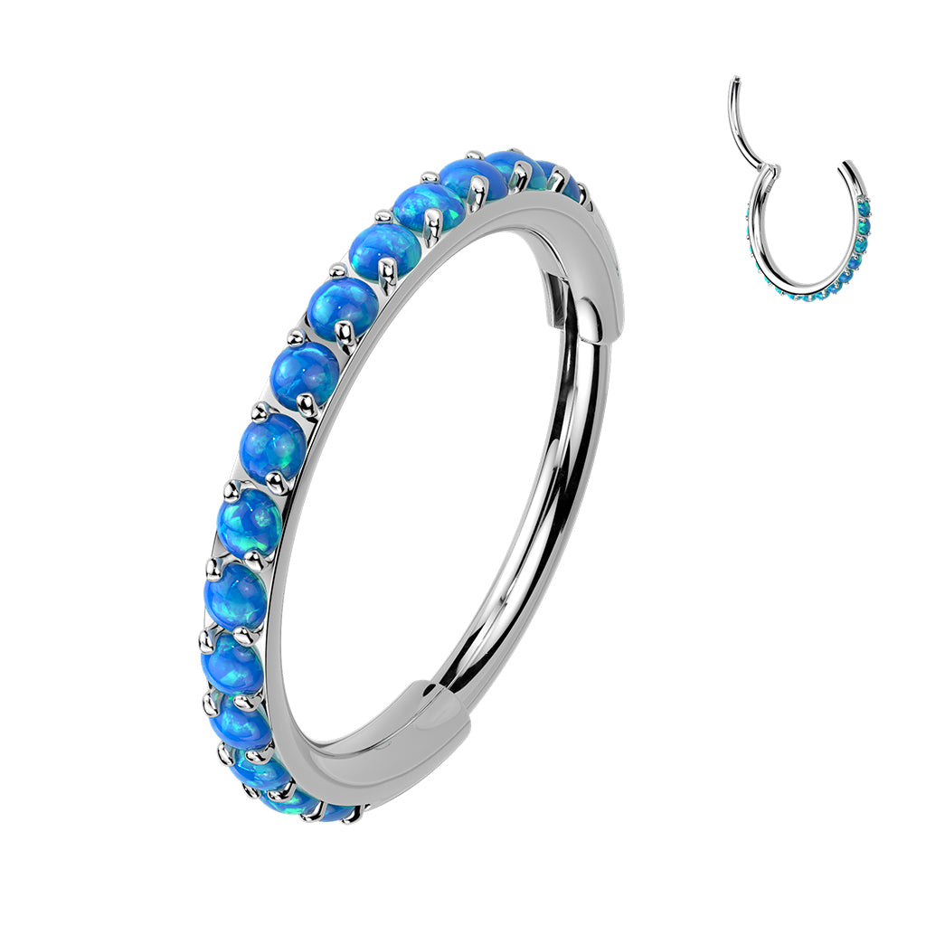 18G 20G Implant Grade Titanium Micro Opal Hinged Nose Hoop