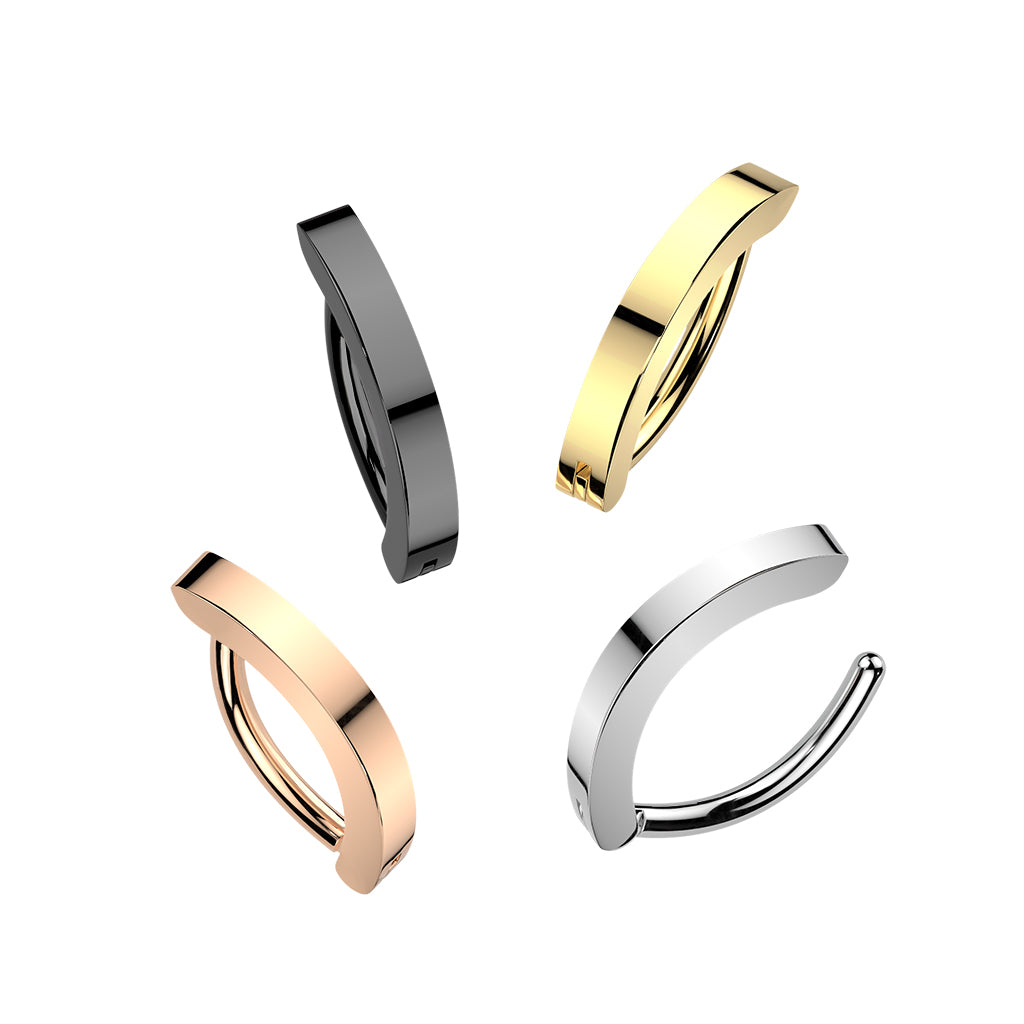 implant grade titanium cartilage clicker earring black hoop