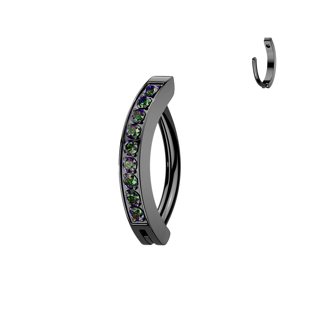 16G 5/16 Implant Grade Titanium Micro Gem Hinged Hoop Eyebrow Ring Cartilage Clicker Earring