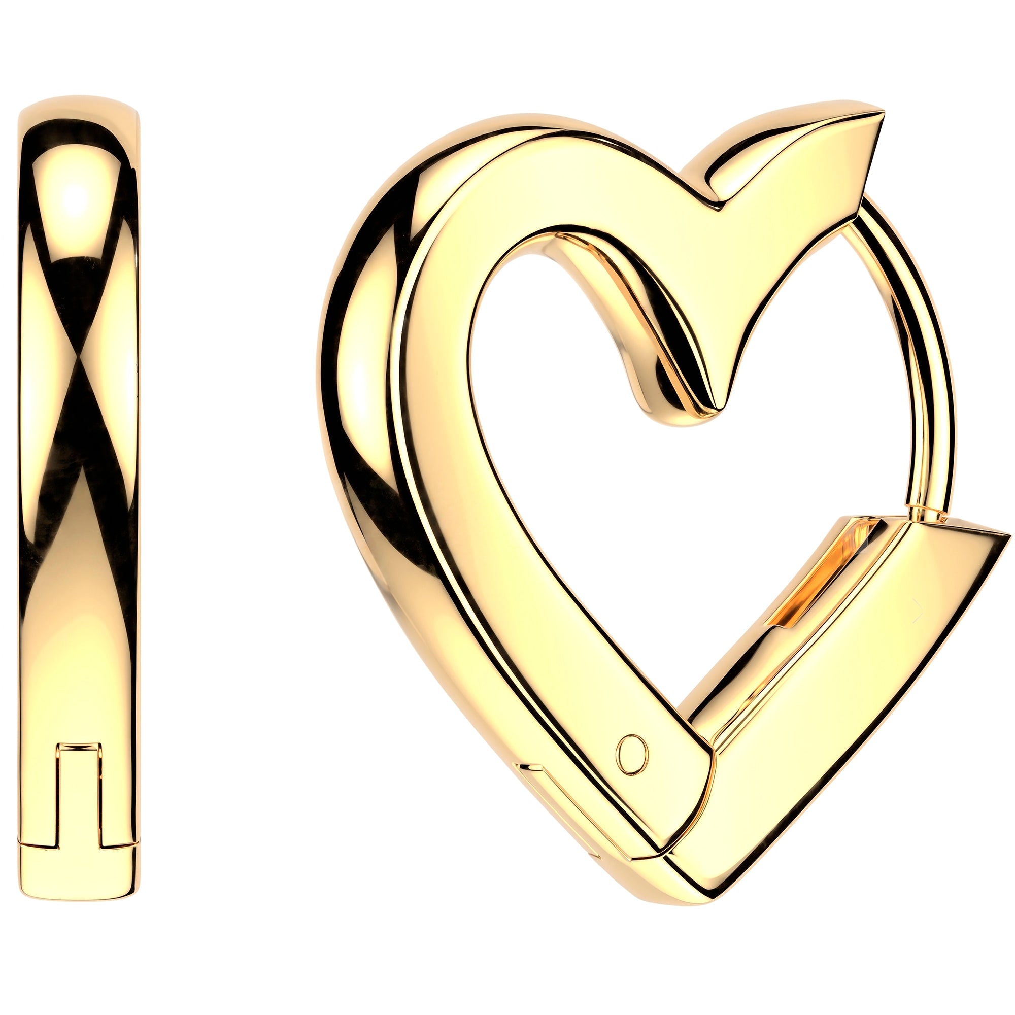 18G Heart Hoop Earrings for Cartilage and Lobe