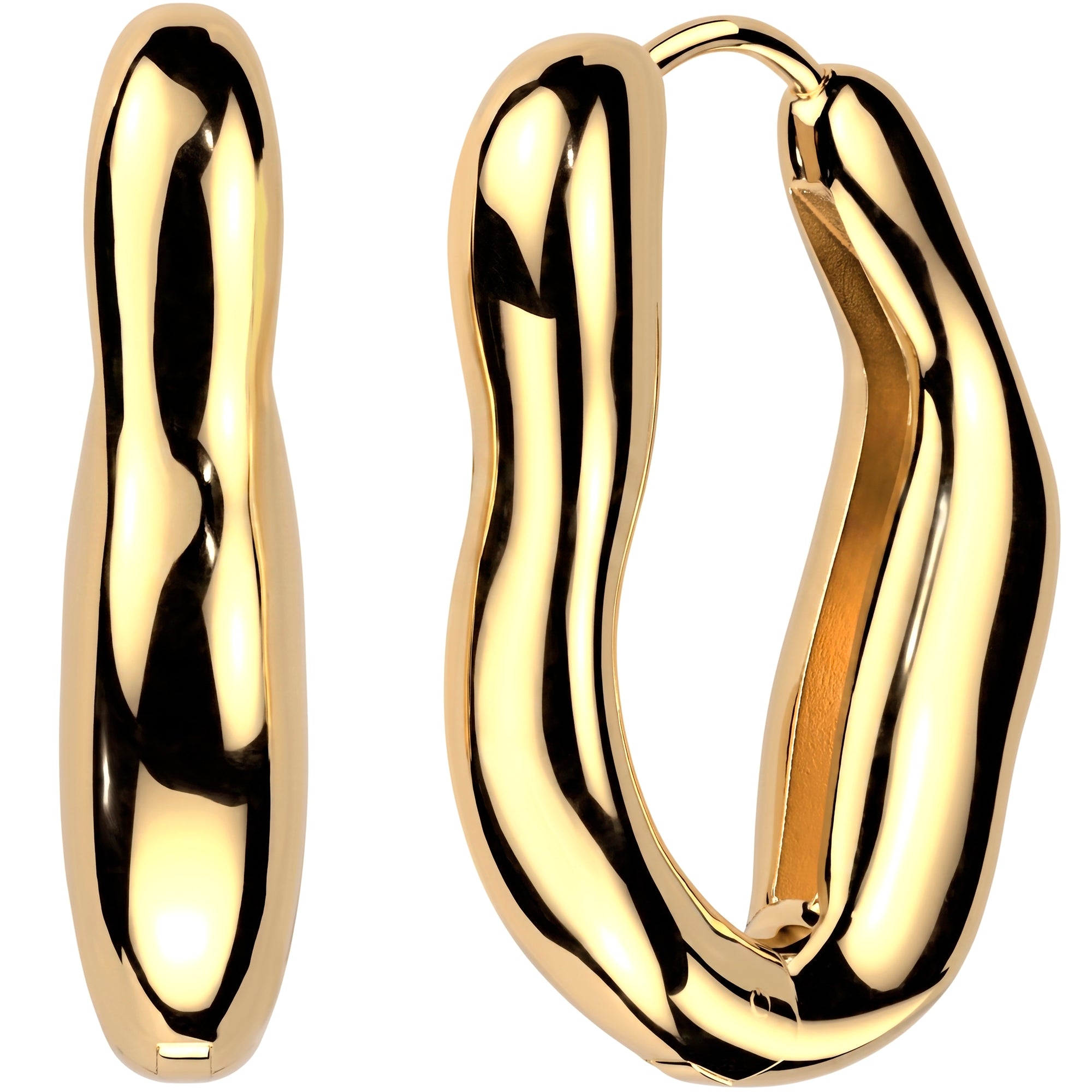 18G Wavy Hoop Earrings for Cartilage and Lobe