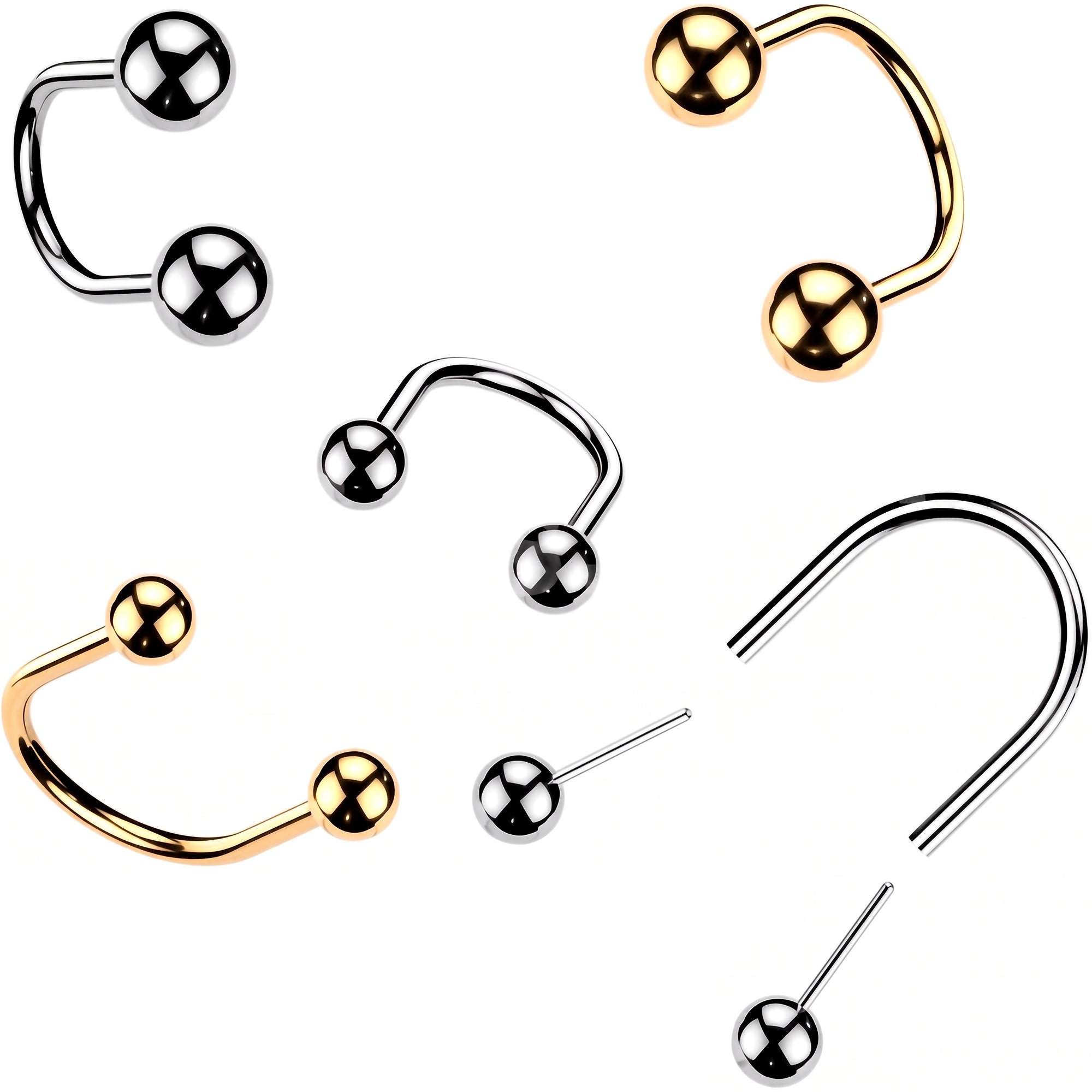 Titanium Ball Top U-Hoop Earring – 18G 5/16 Threadless Push-In