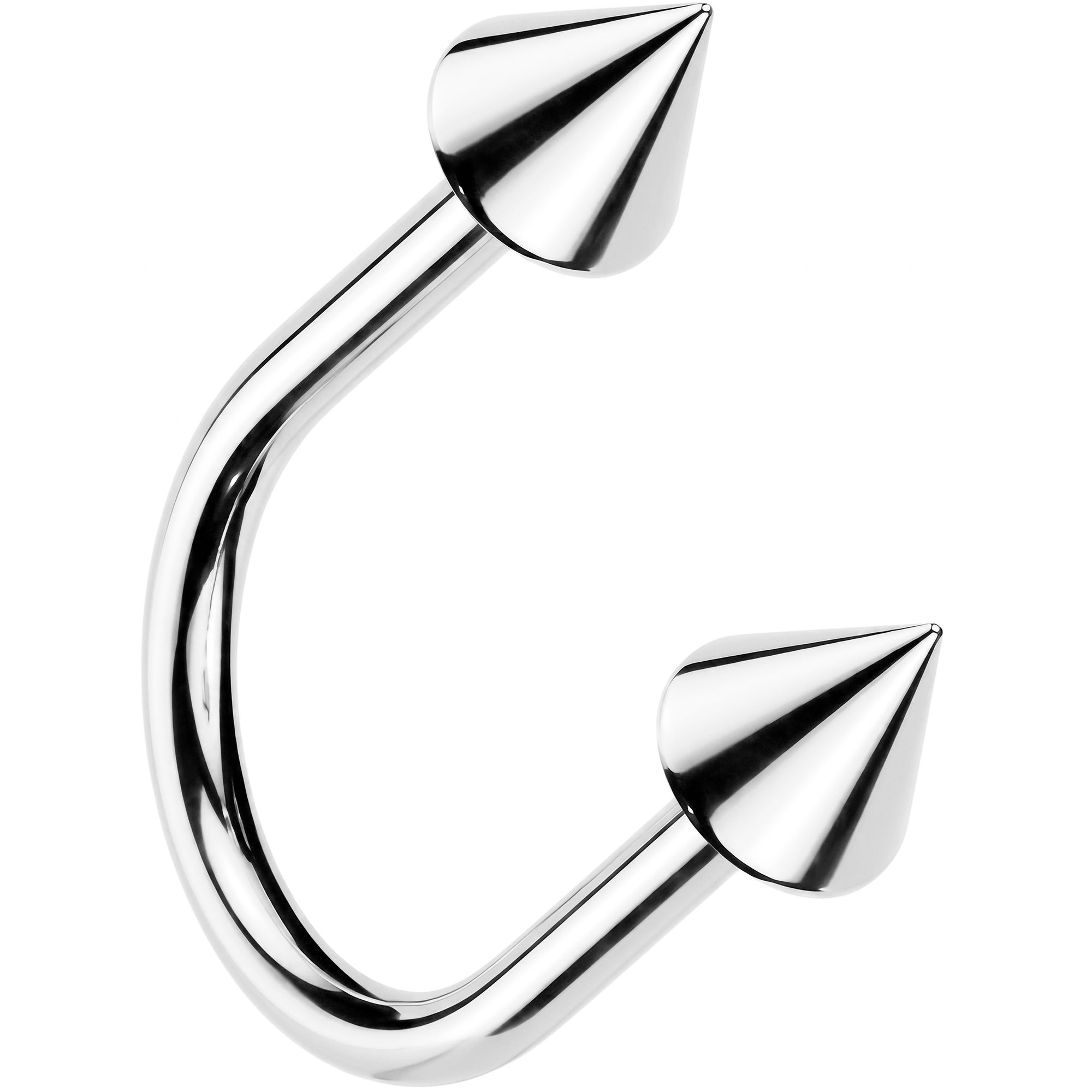 Titanium Spike Top U-Hoop Earring – 18G 5/16 Threadless Push-In
