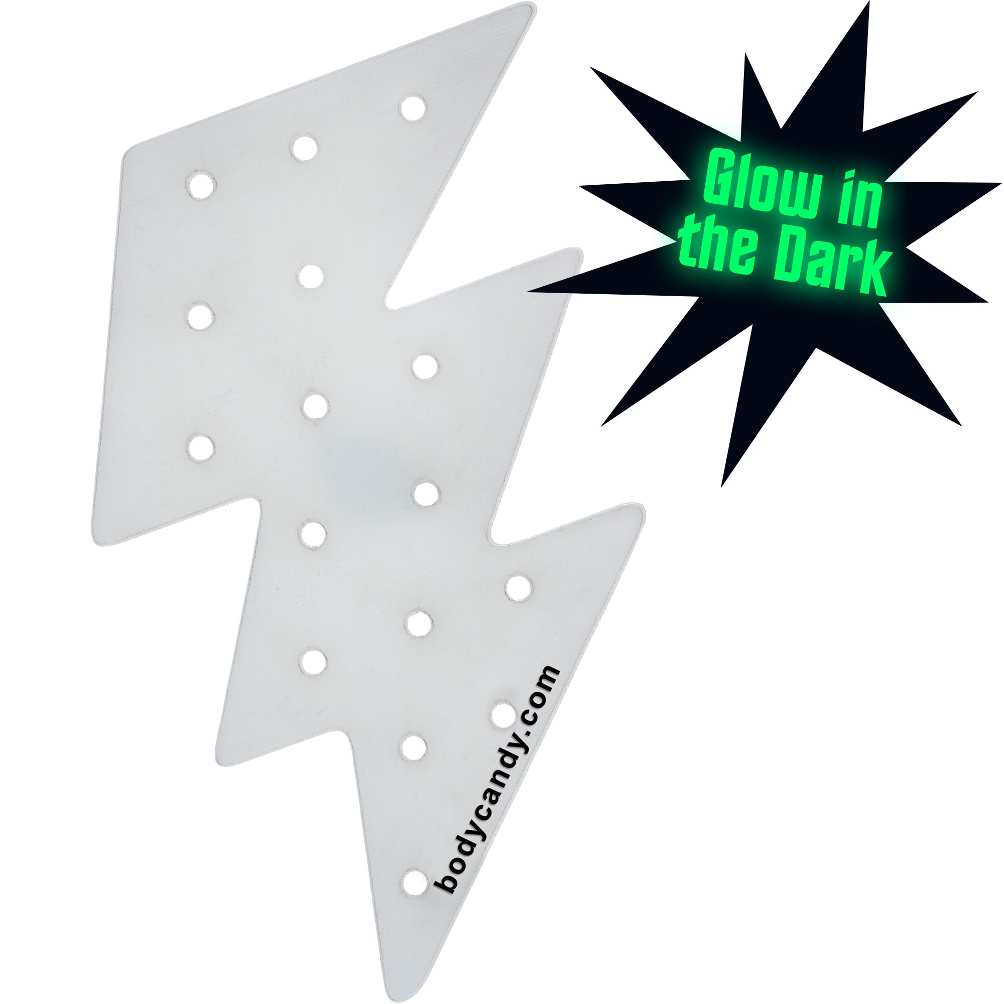 Travel-friendly flat back earring palette glow in the dark lightning bolt