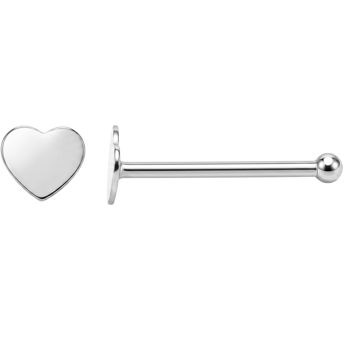 Solid 14k Gold Sweetheart 22G Nose Bone Stud