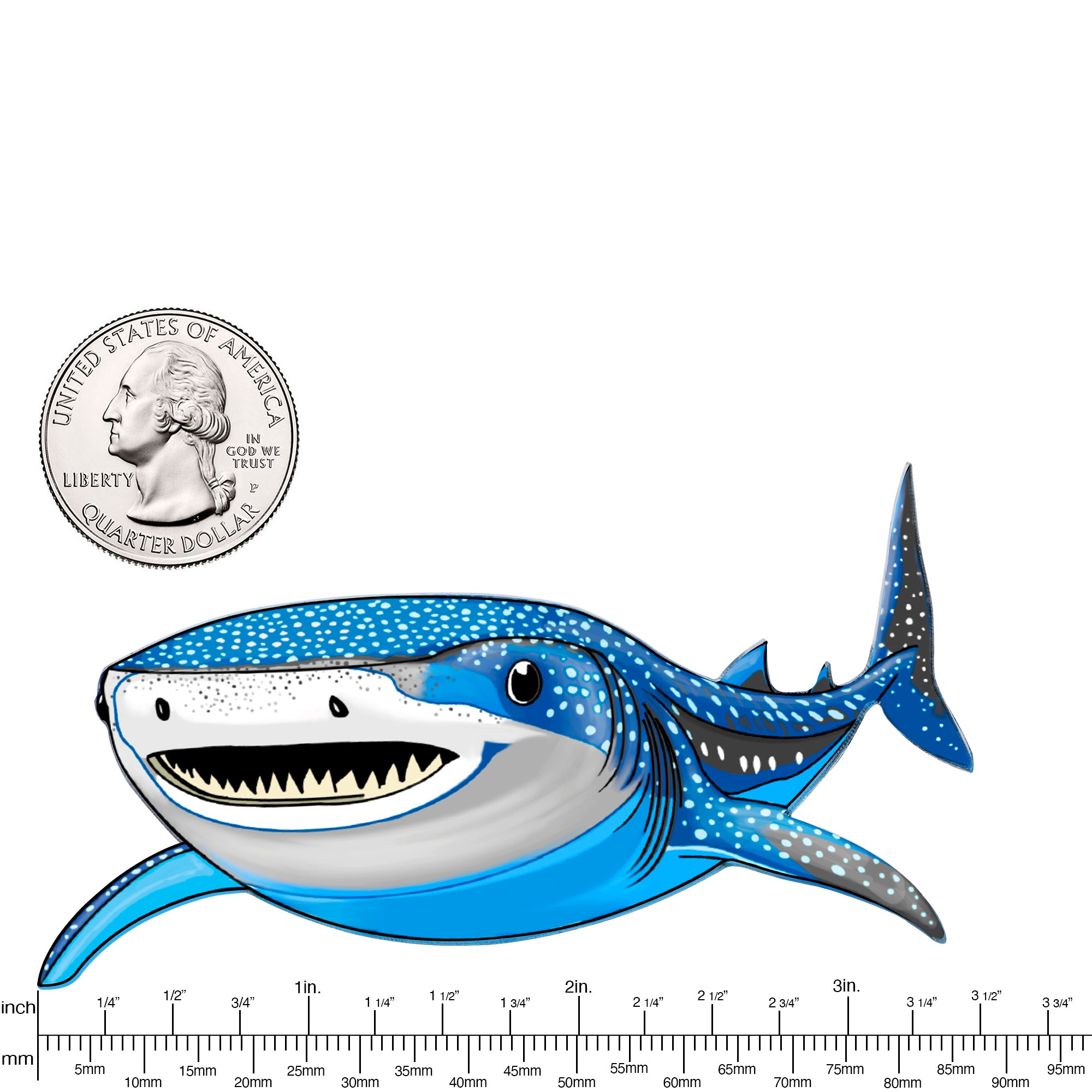 Acrylicious Attack Swimming Shark Magnet by Onyx O