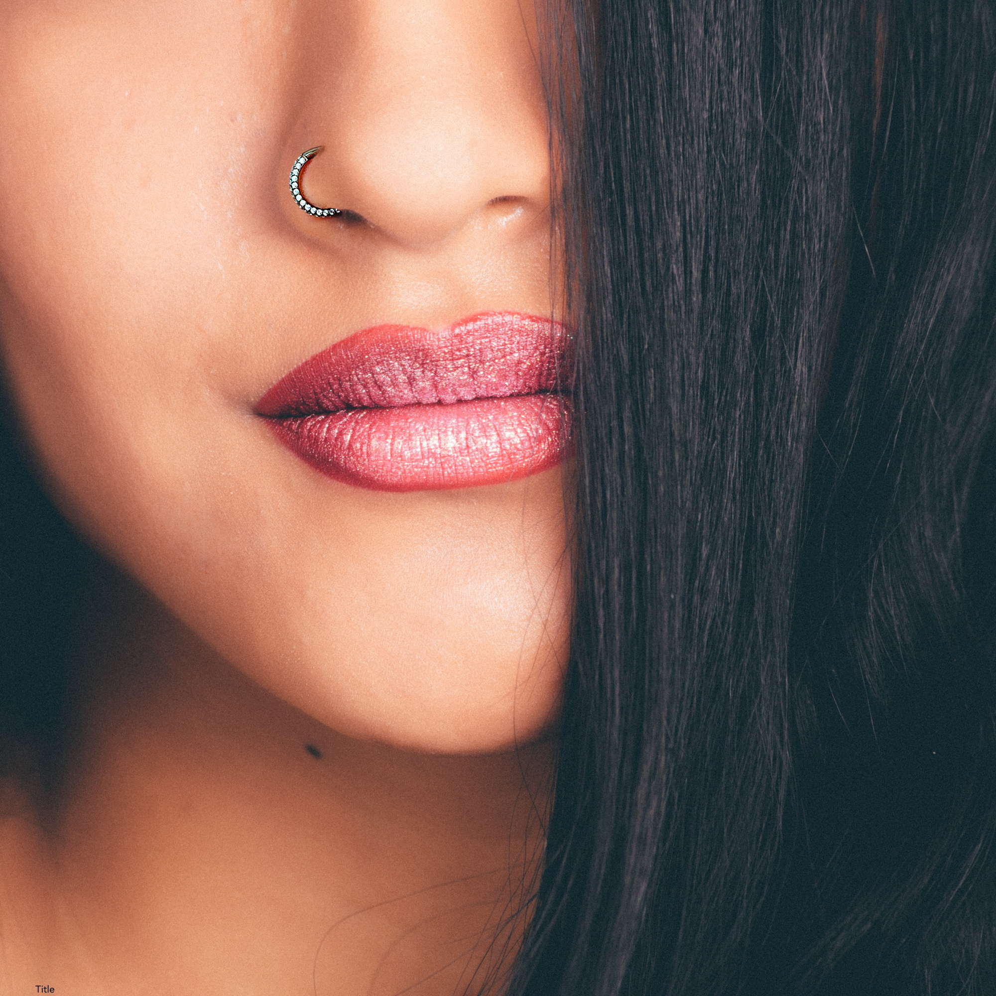 18G Implant Grade Titanium Triple Sided Micro Gem Hinged Nose Hoop