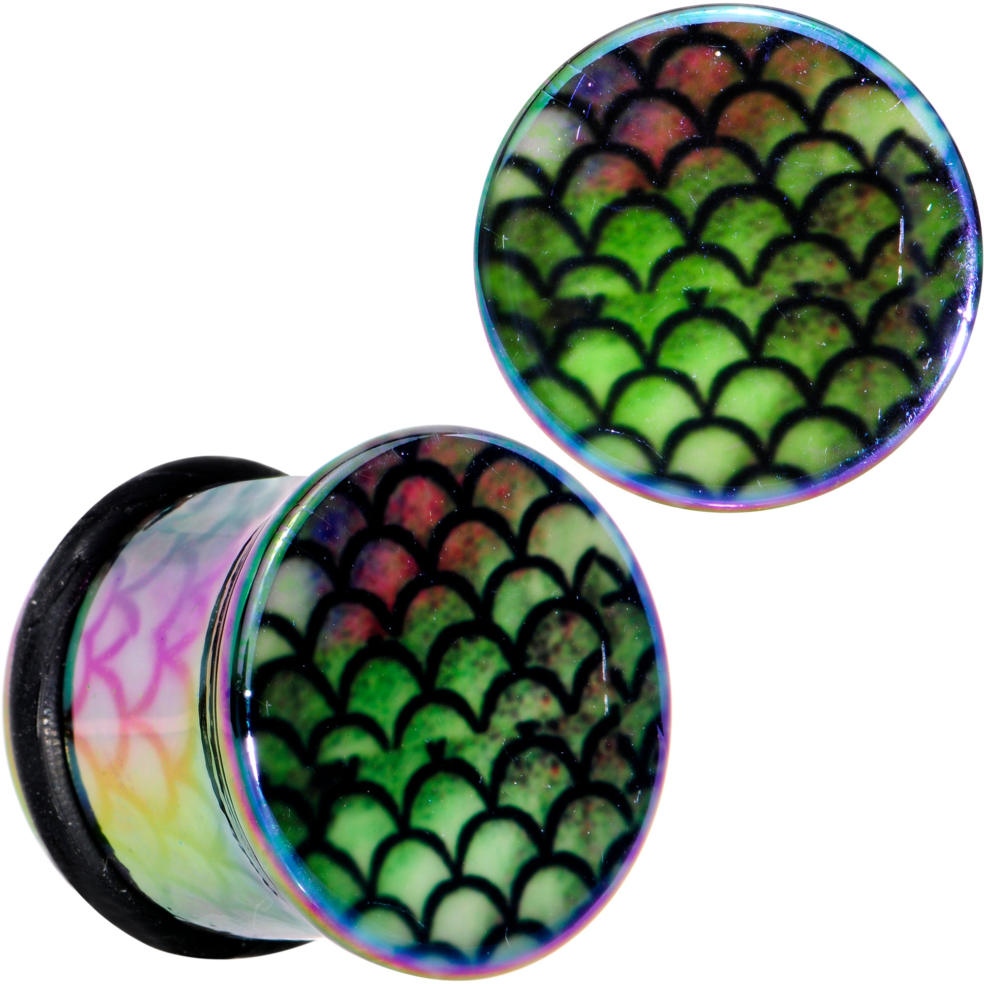 Rainbow Acrylic Magical Mermaid Single Flare Plug Set 4mm to 12mm