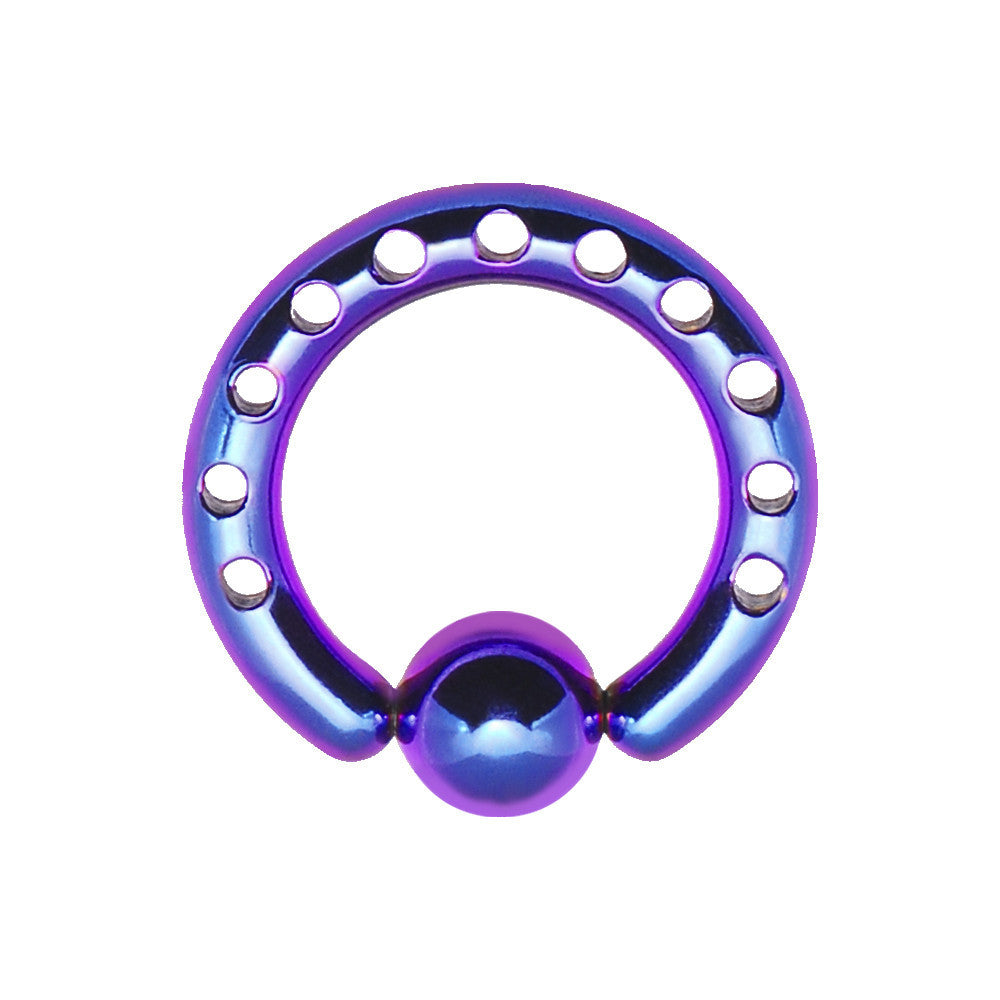 8 Gauge INDUSTRIAL PUNCHED Purple-Aqua TITANIUM BCR