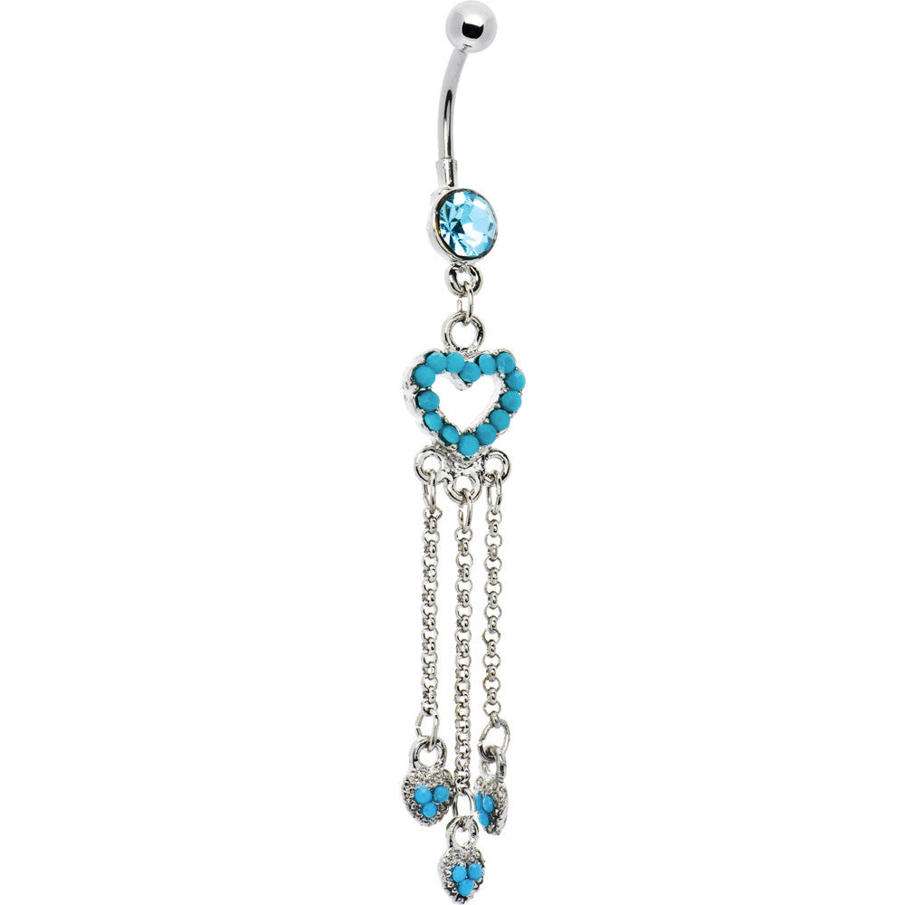 Southwestern Style 1 Dangling Turquoise Belly Button Ring