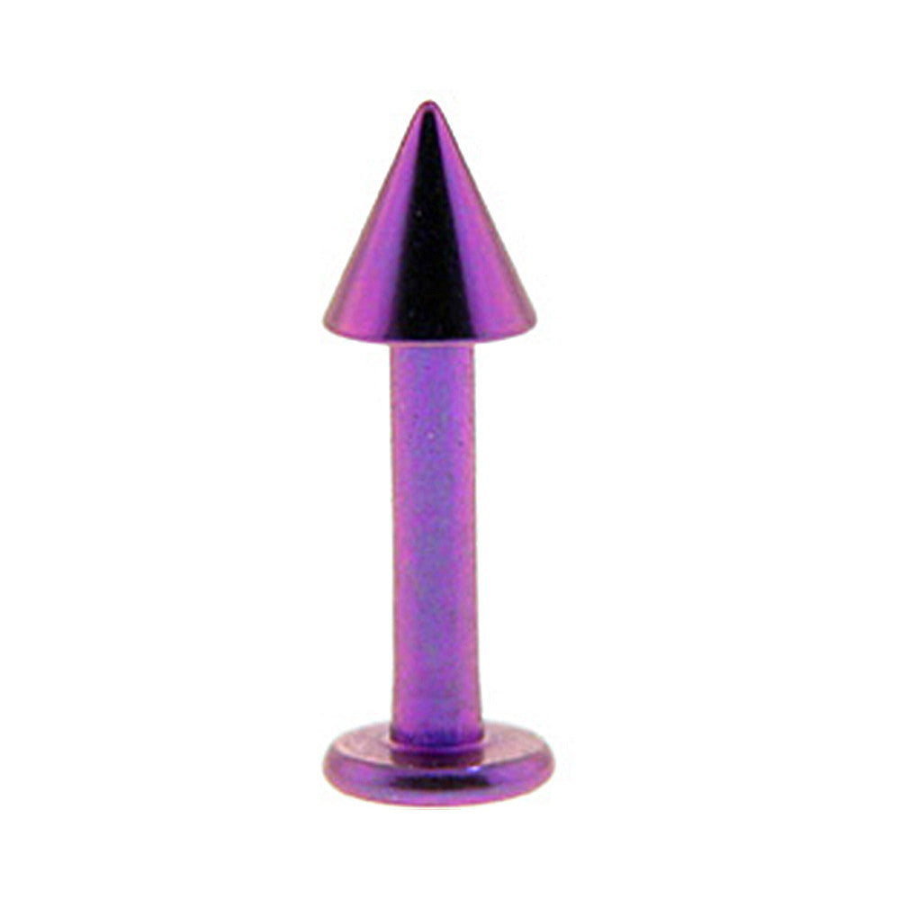 Solid Titanium Purple Cone Labret 3/8