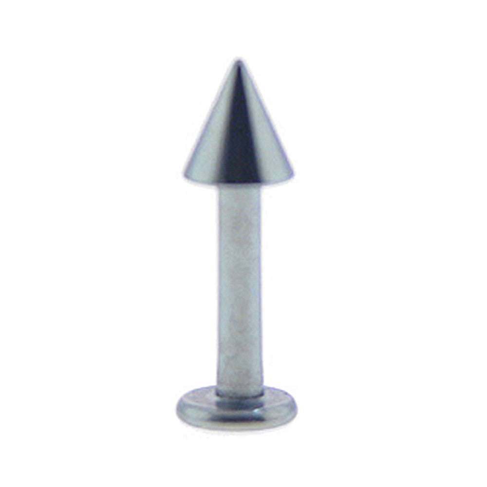 Solid Titanium Light Blue Cone Labret 3/8