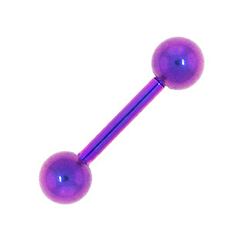 Solid Titanium Purple Barbell 5/16-4mm