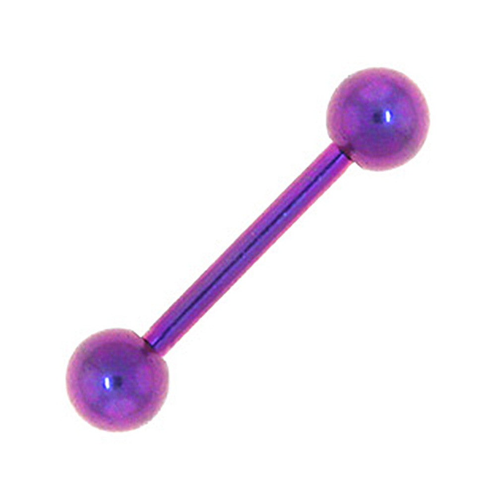 Solid Titanium Purple Barbell 3/8-4mm