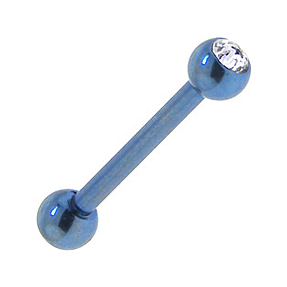 Solid Titanium DOUBLE GEM Cobalt Blue Barbell 3/8-3mm