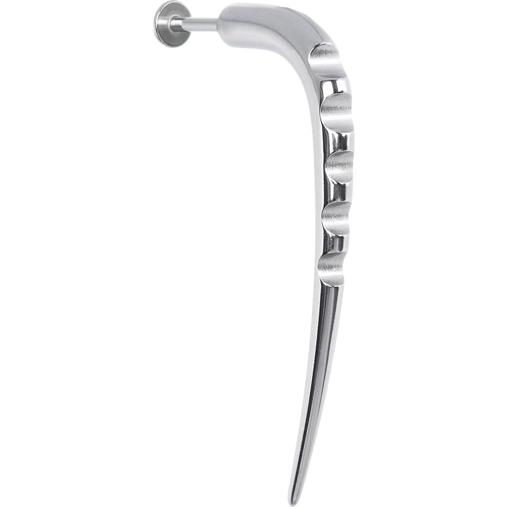 14G Stainless Steel CARVED HOOK Labret - 3/8