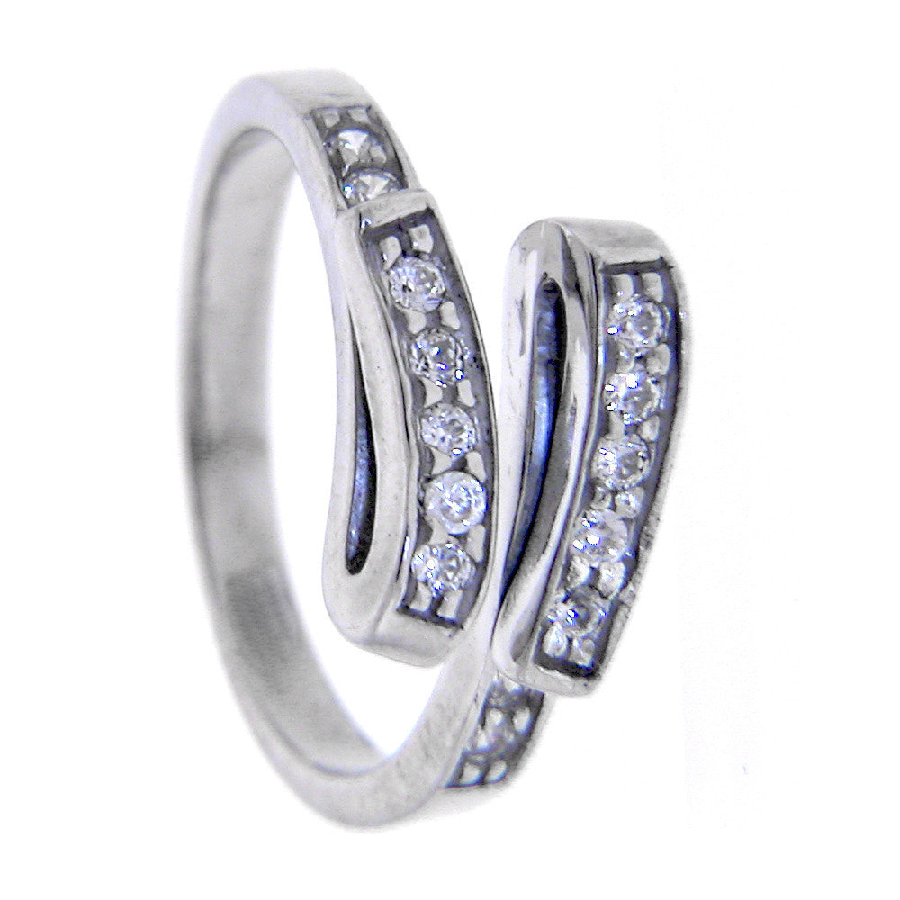 Sterling Silver 925 Cubic Zirconia Swirl Toe Ring