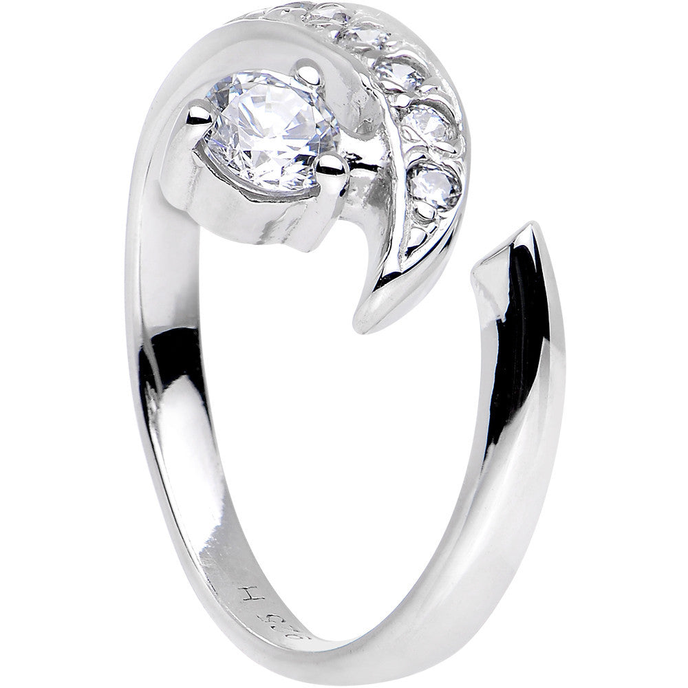 Sterling Silver 925 Cubic Zirconia Solitaire Toe Ring