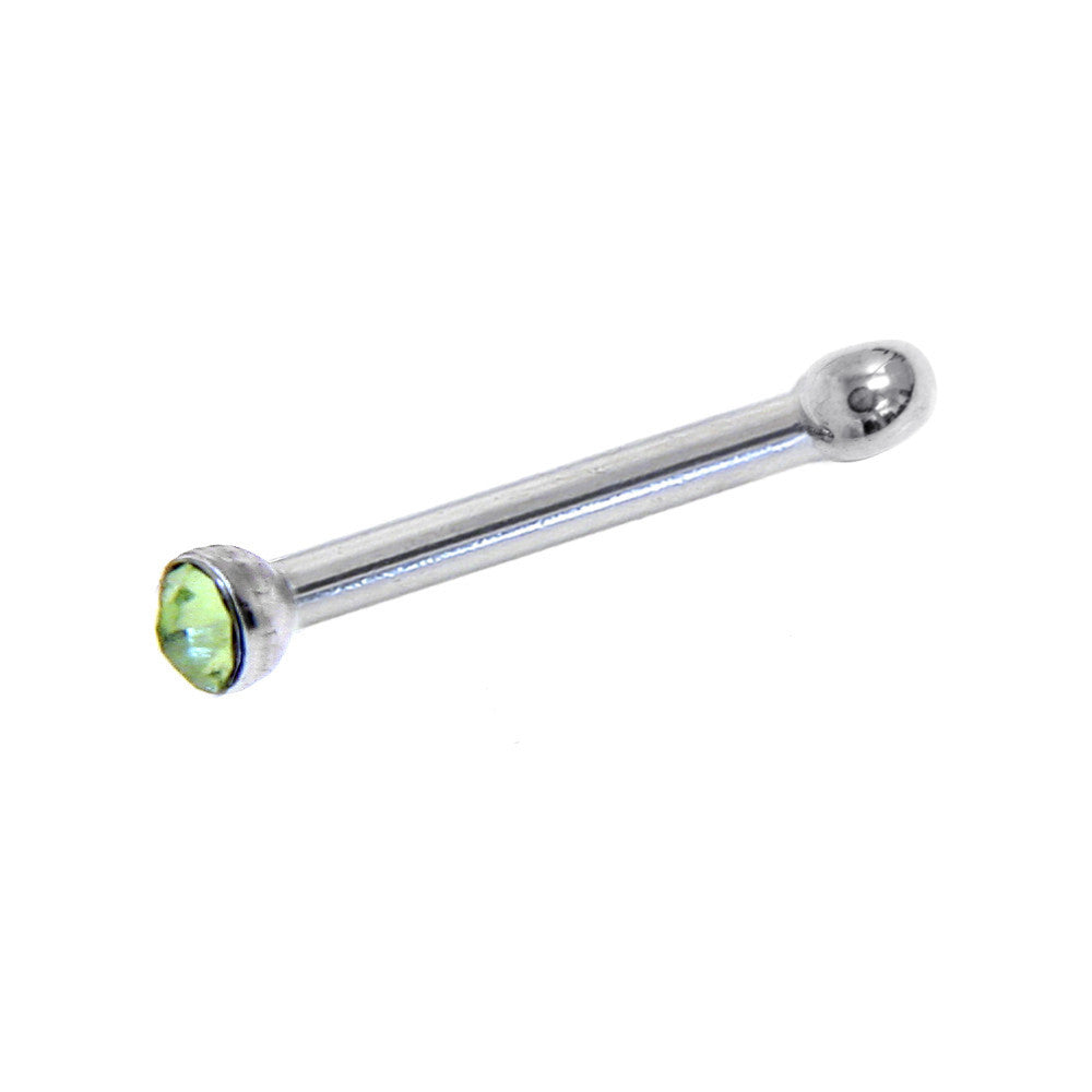 20G Stainless Steel Green Gem Micro Nose Bone
