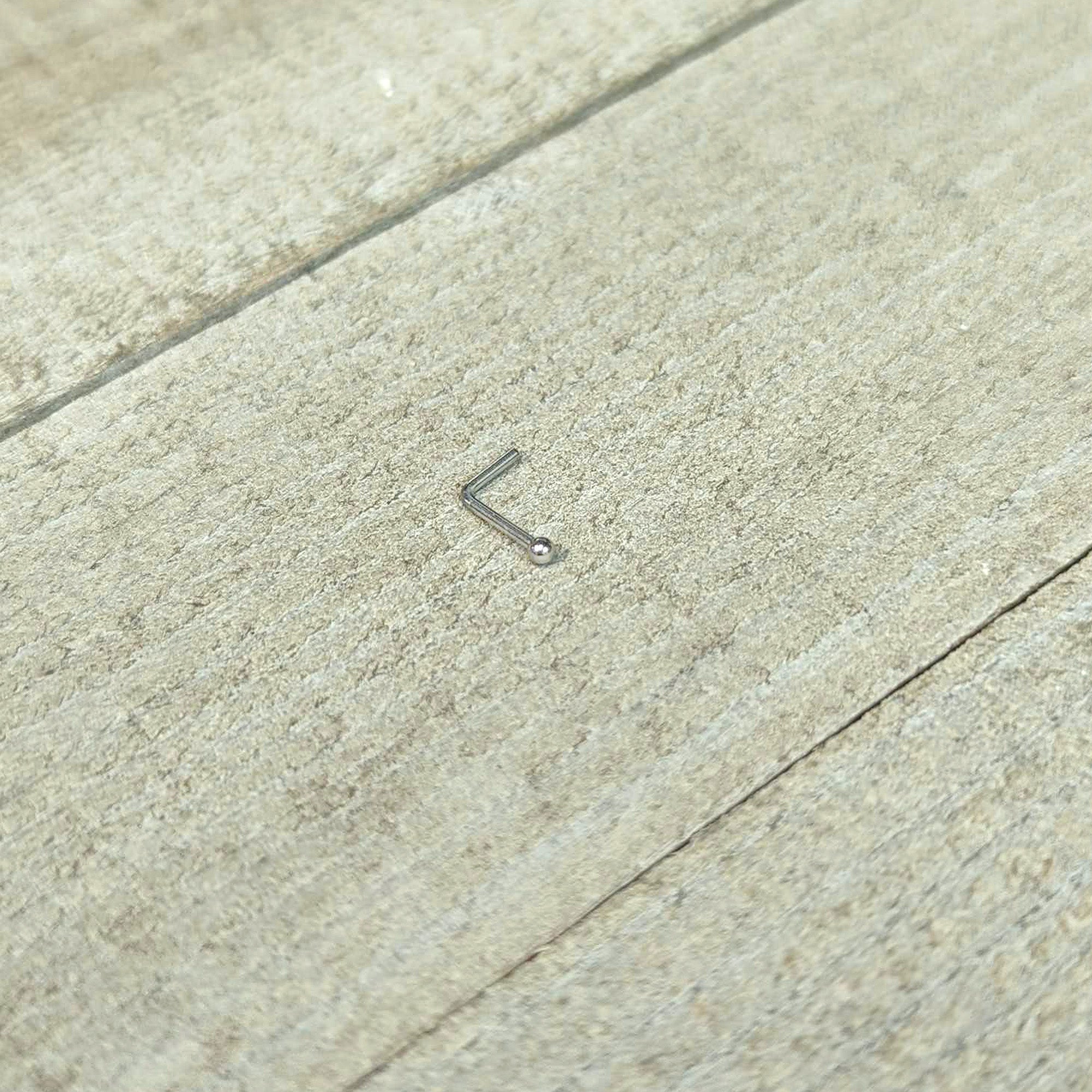 20G Stainless Steel Stainless Steel Micro Ball Nose Ring L-Shaped