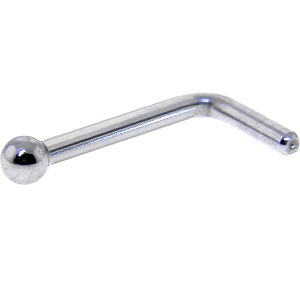 20G Stainless Steel Stainless Steel Micro Ball Nose Ring L-Shaped