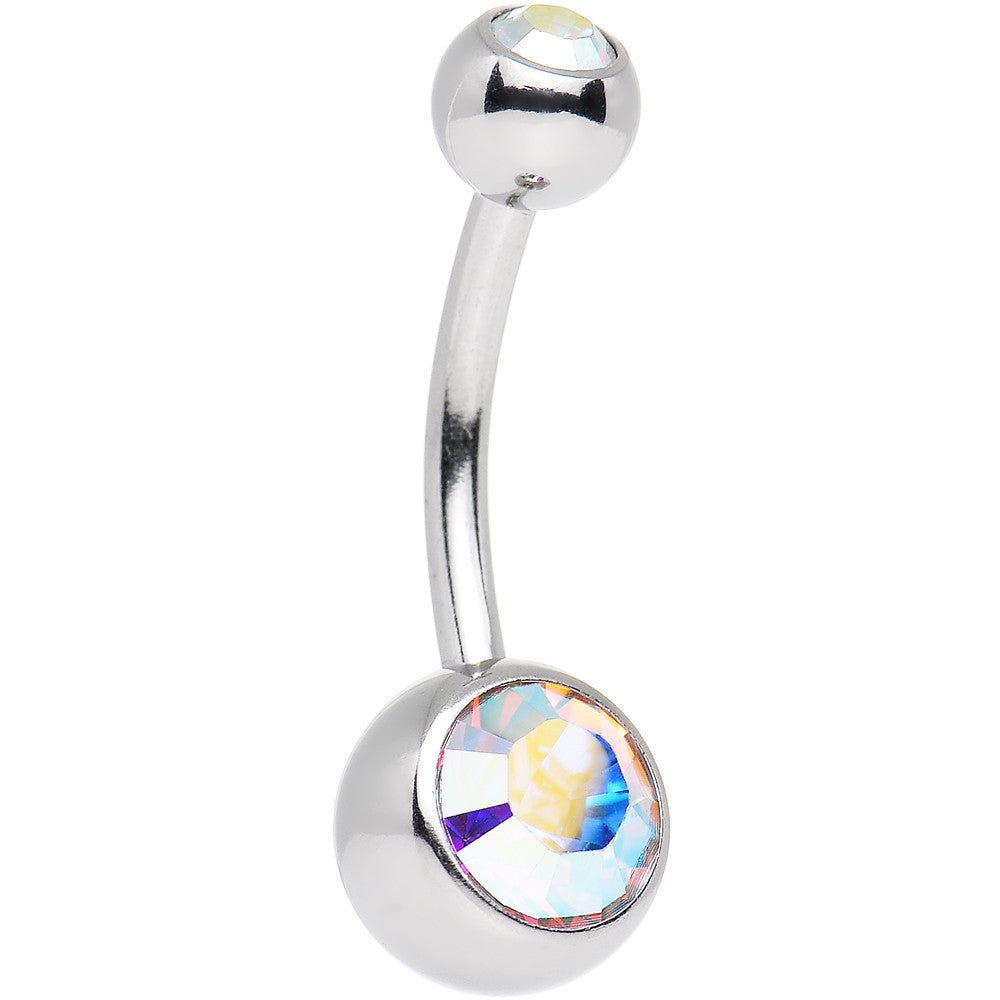 Aurora Double Gem Belly Ring Created with Crystals